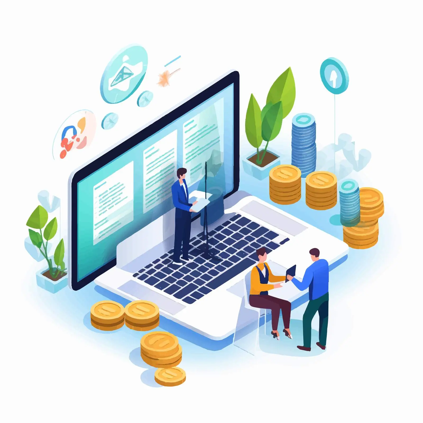 Web Banner Design with People and Technology – free web development image from Dotvec