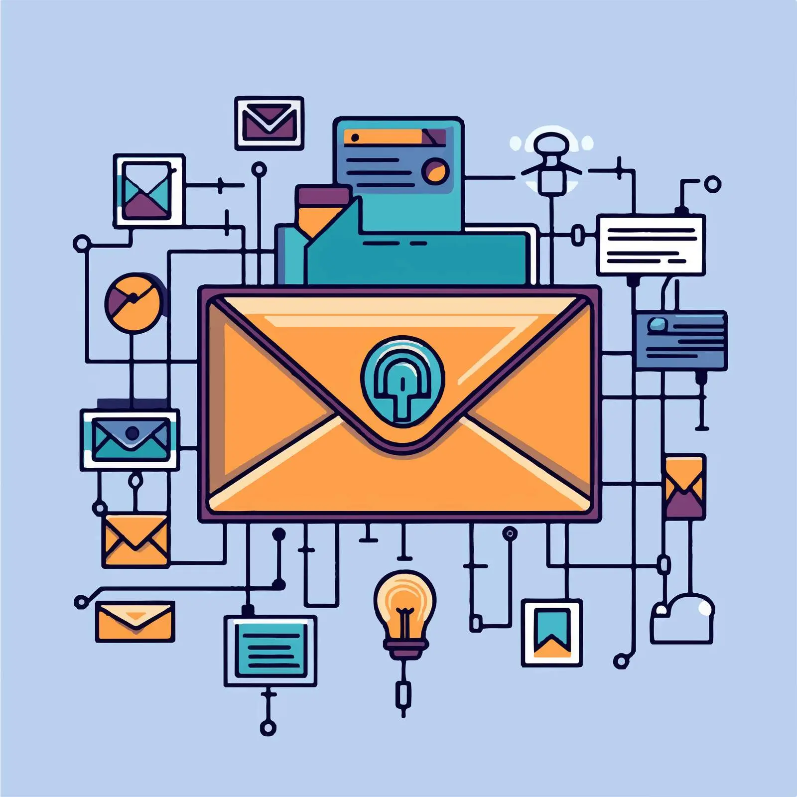 Web Email Security Flat Vector Illustration — free download from Dotvec