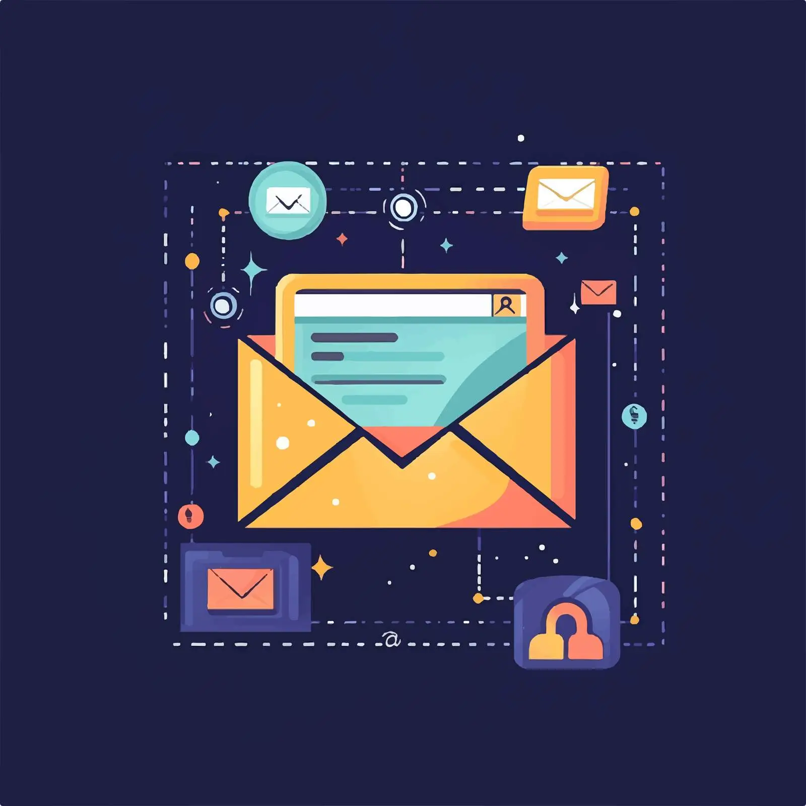 Web Email Security Vector Illustration – free firewall image from Dotvec