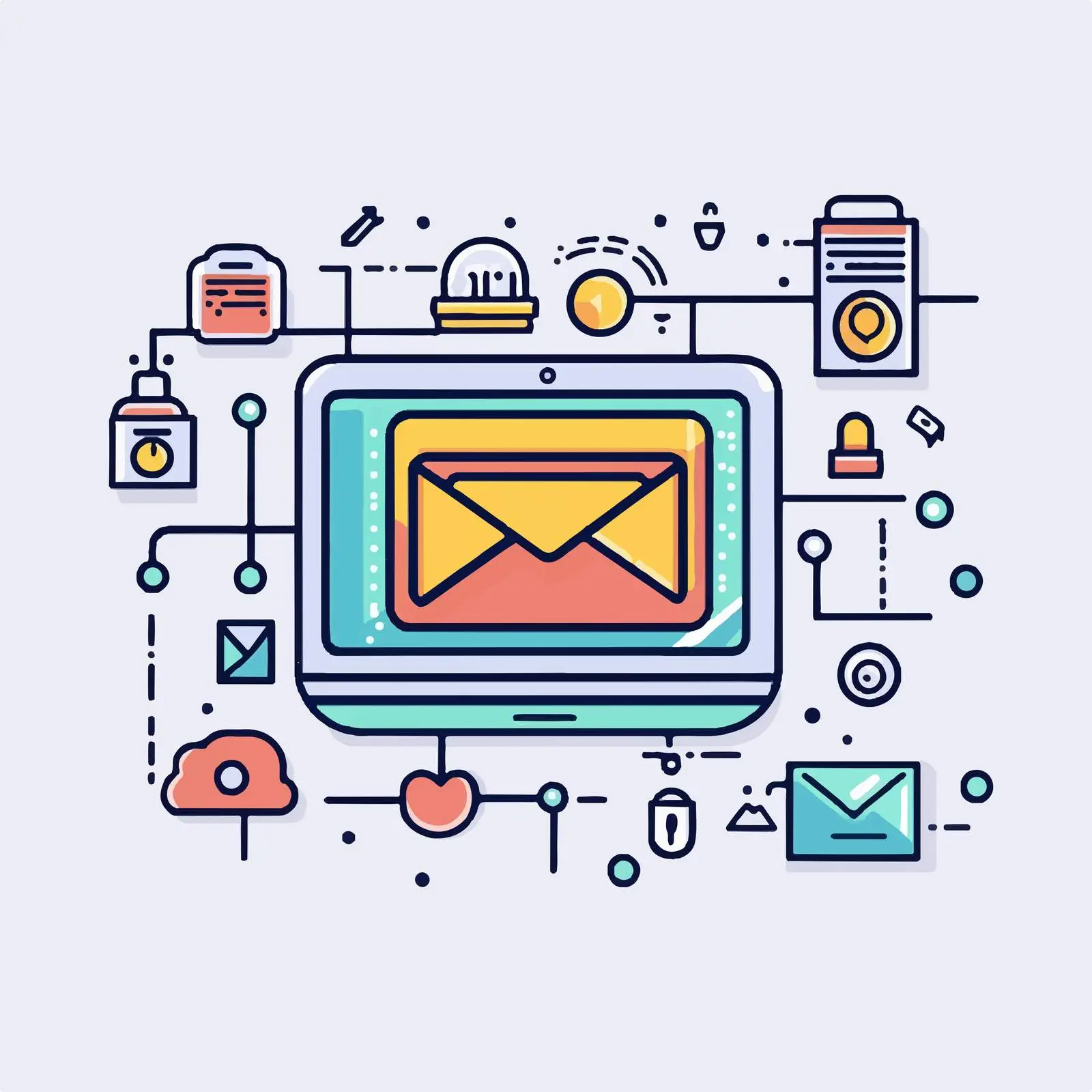 Email Security Vector Illustration for Protection – free web security image from Dotvec