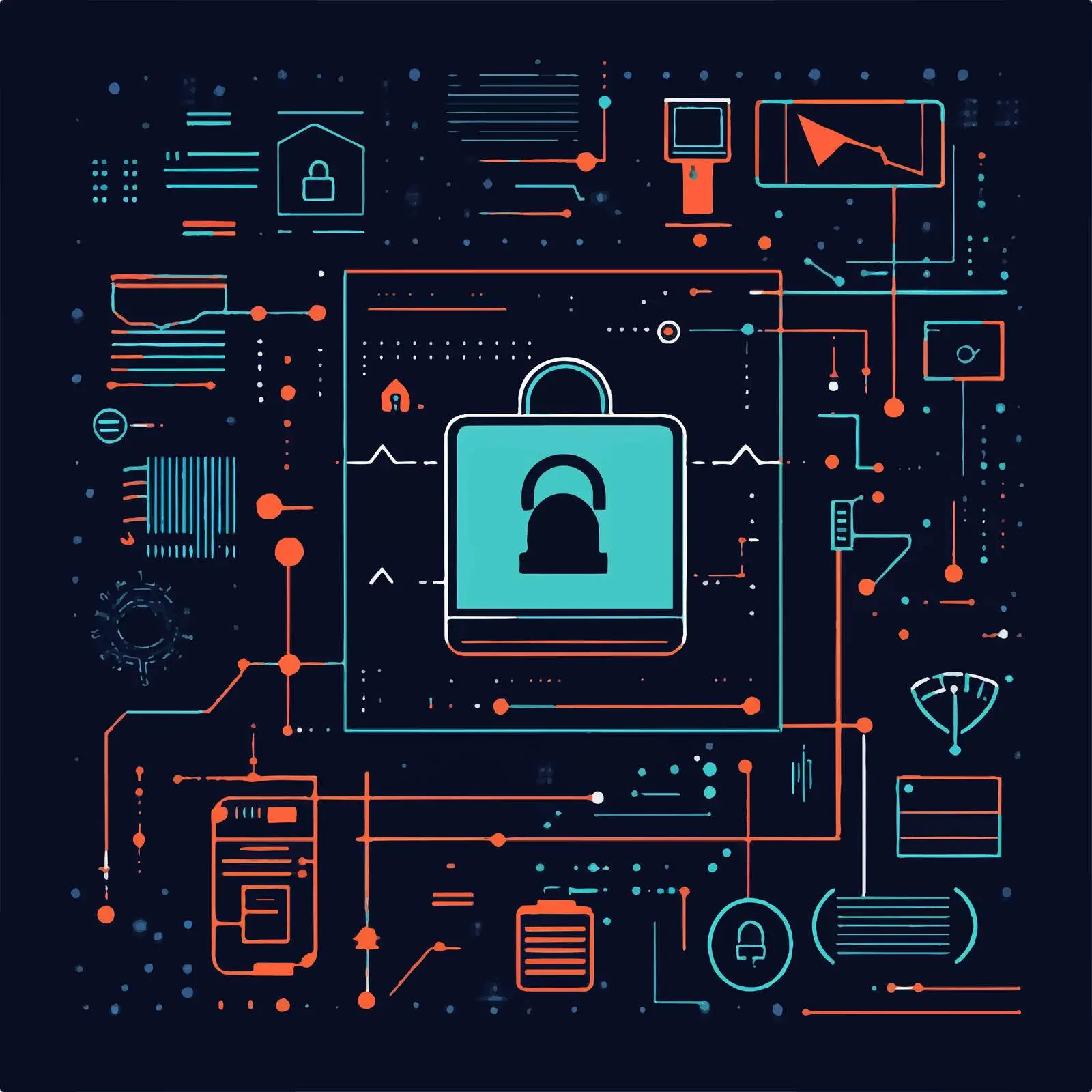 Cyber Security Flat Vector Illustration for Websites – free firewall image from Dotvec
