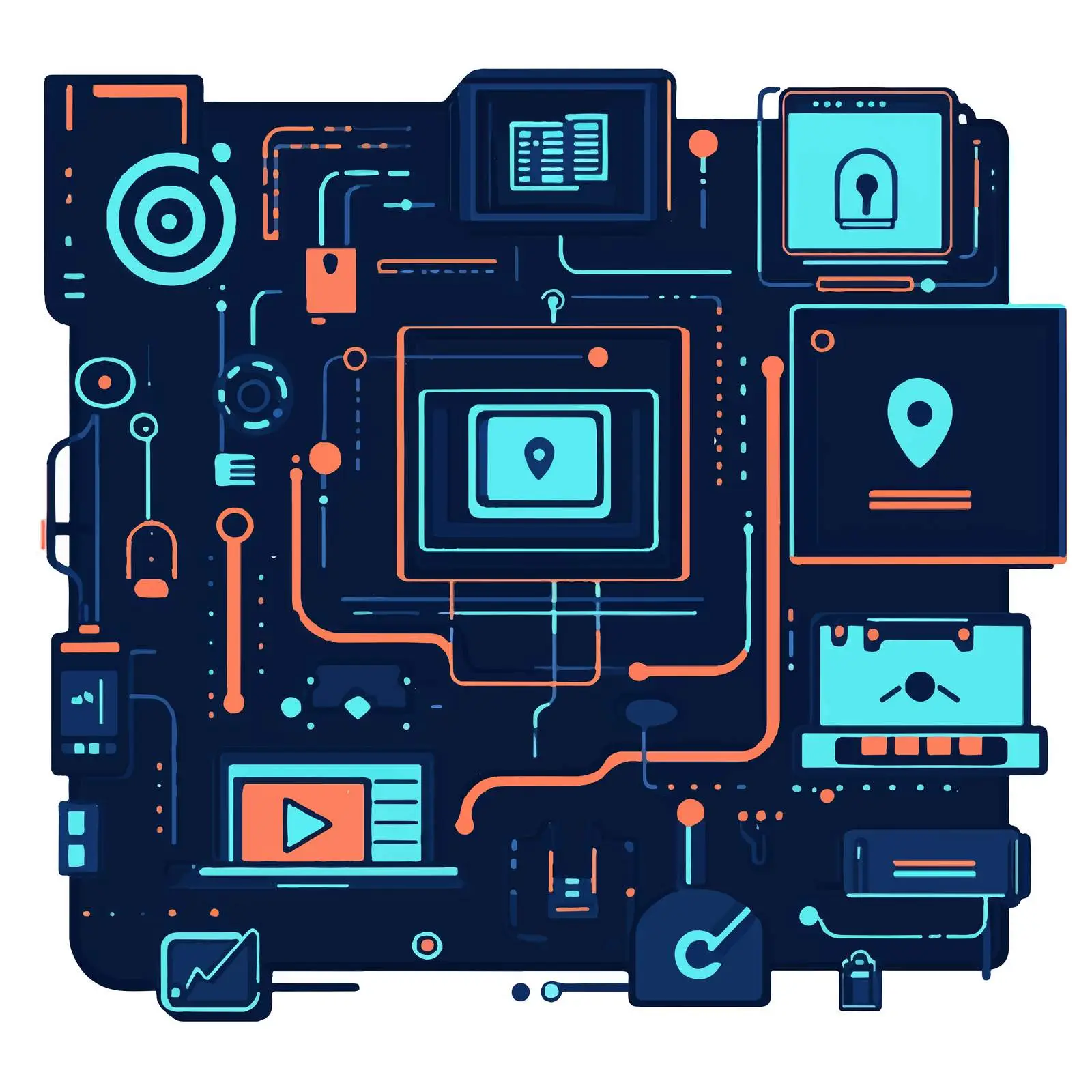 Flat Vector Illustration of Cyber Security Concepts – free firewall image from Dotvec