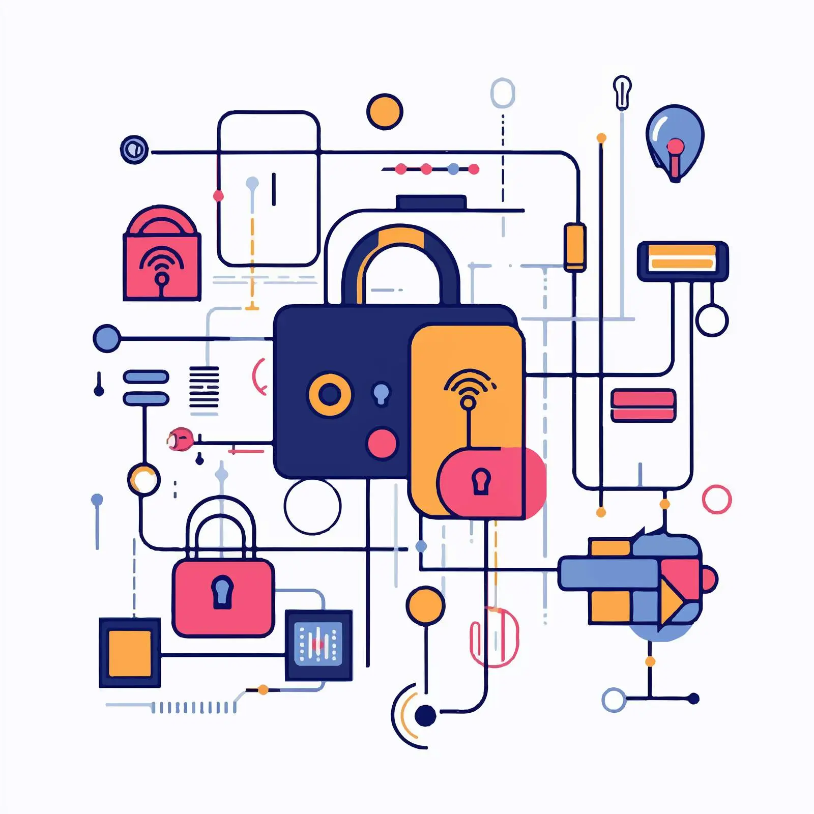 Cyber Security Flat Vector Illustration Design — free download from Dotvec