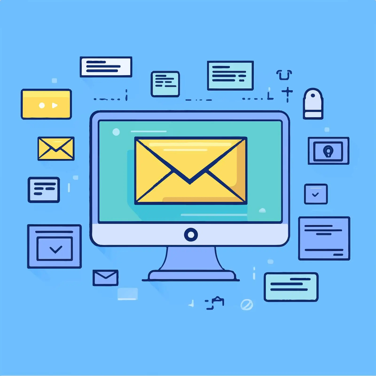 Email Security Flat Vector Illustration – free firewall image from Dotvec