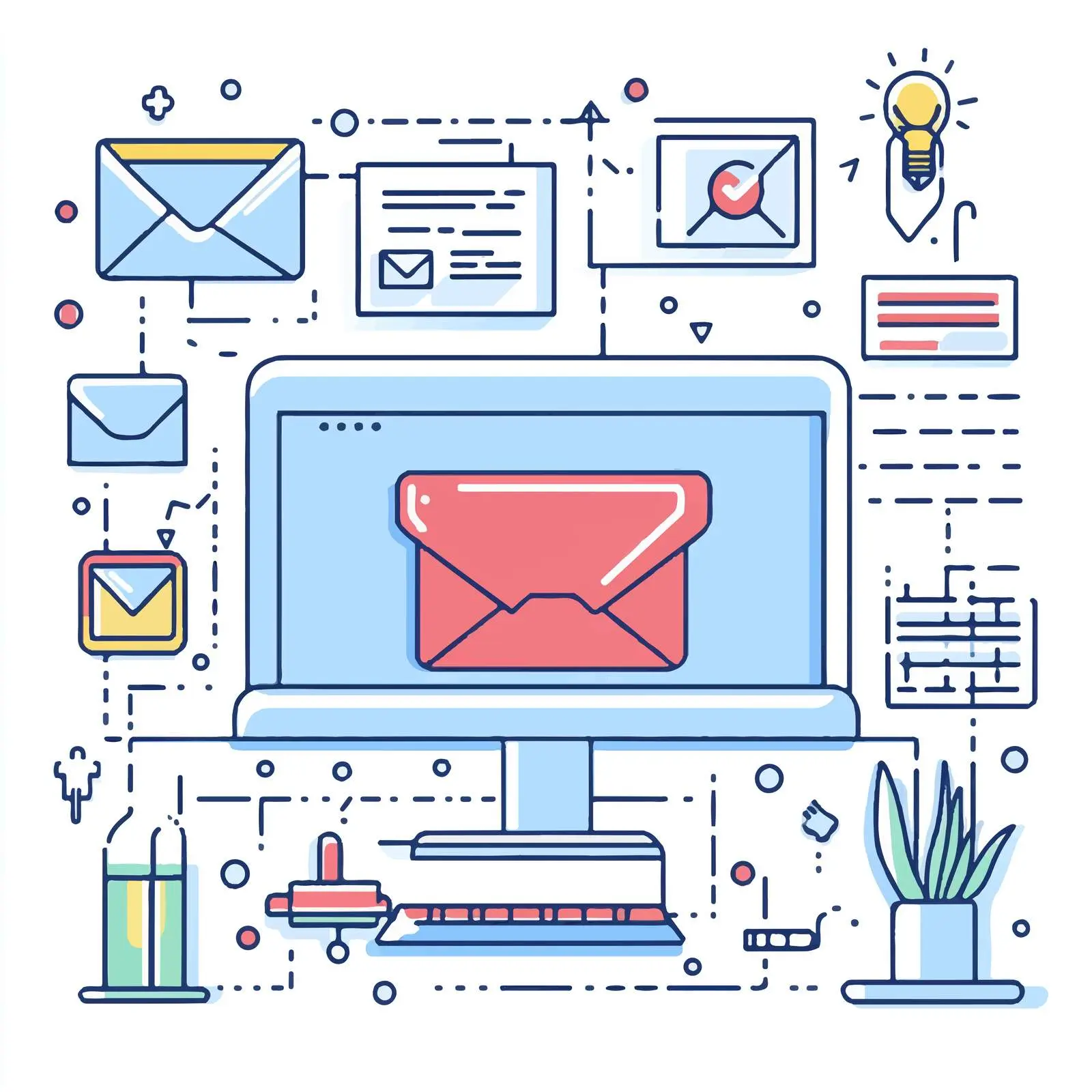 Email Security Flat Vector Illustration – free firewall image from Dotvec