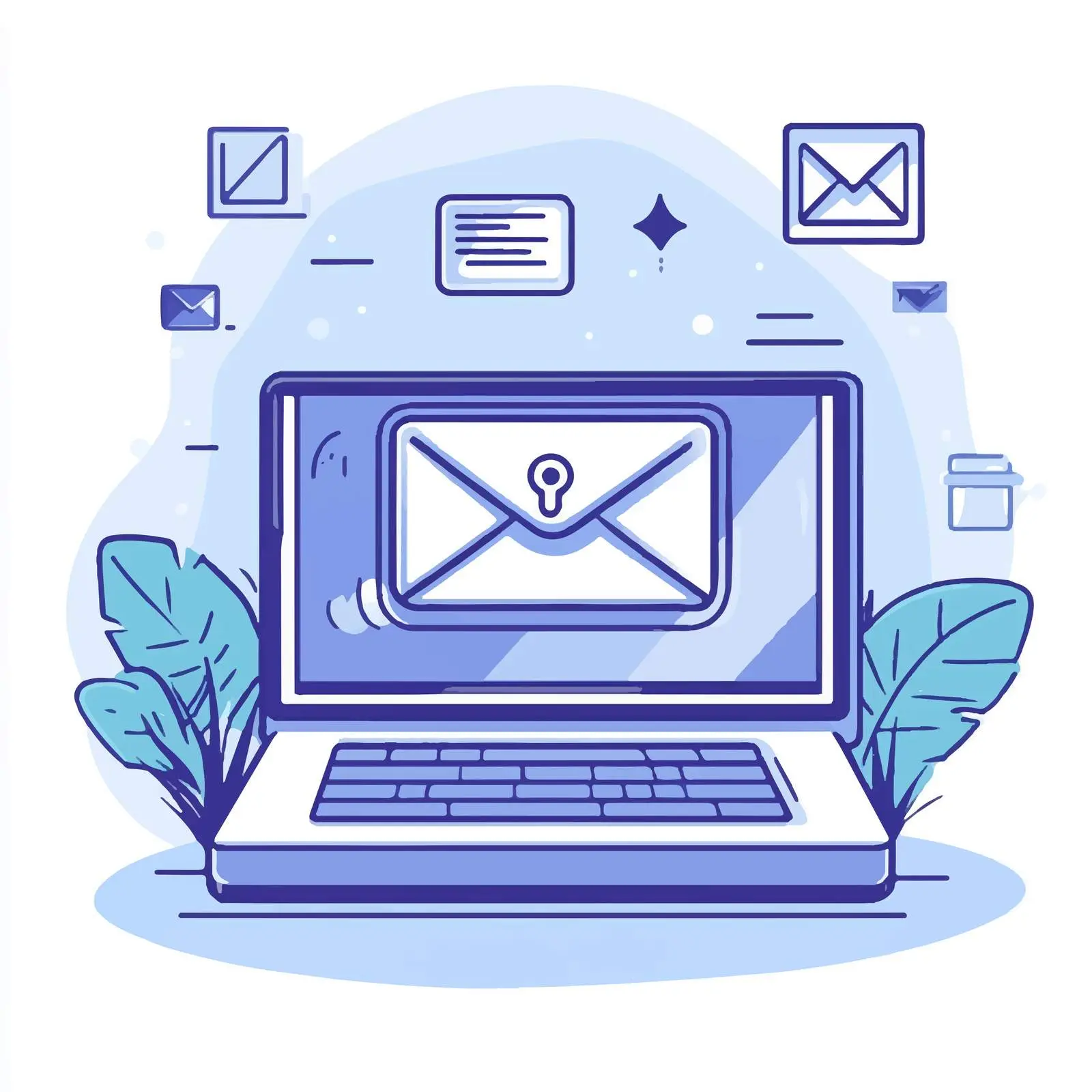 Email Security Flat Vector Illustration — free download from Dotvec