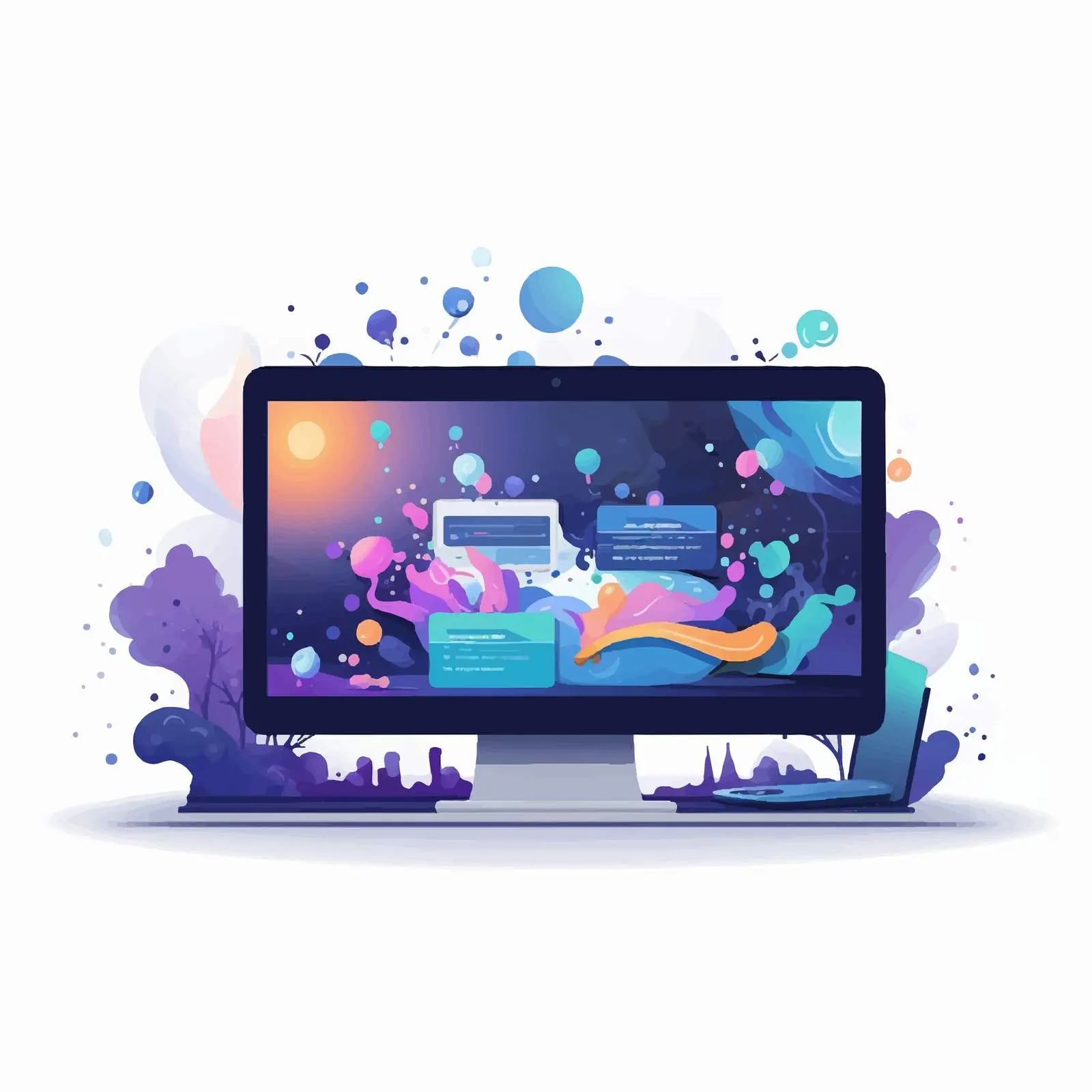 Cartoon Vector Illustration of Internet Page — free download from Dotvec