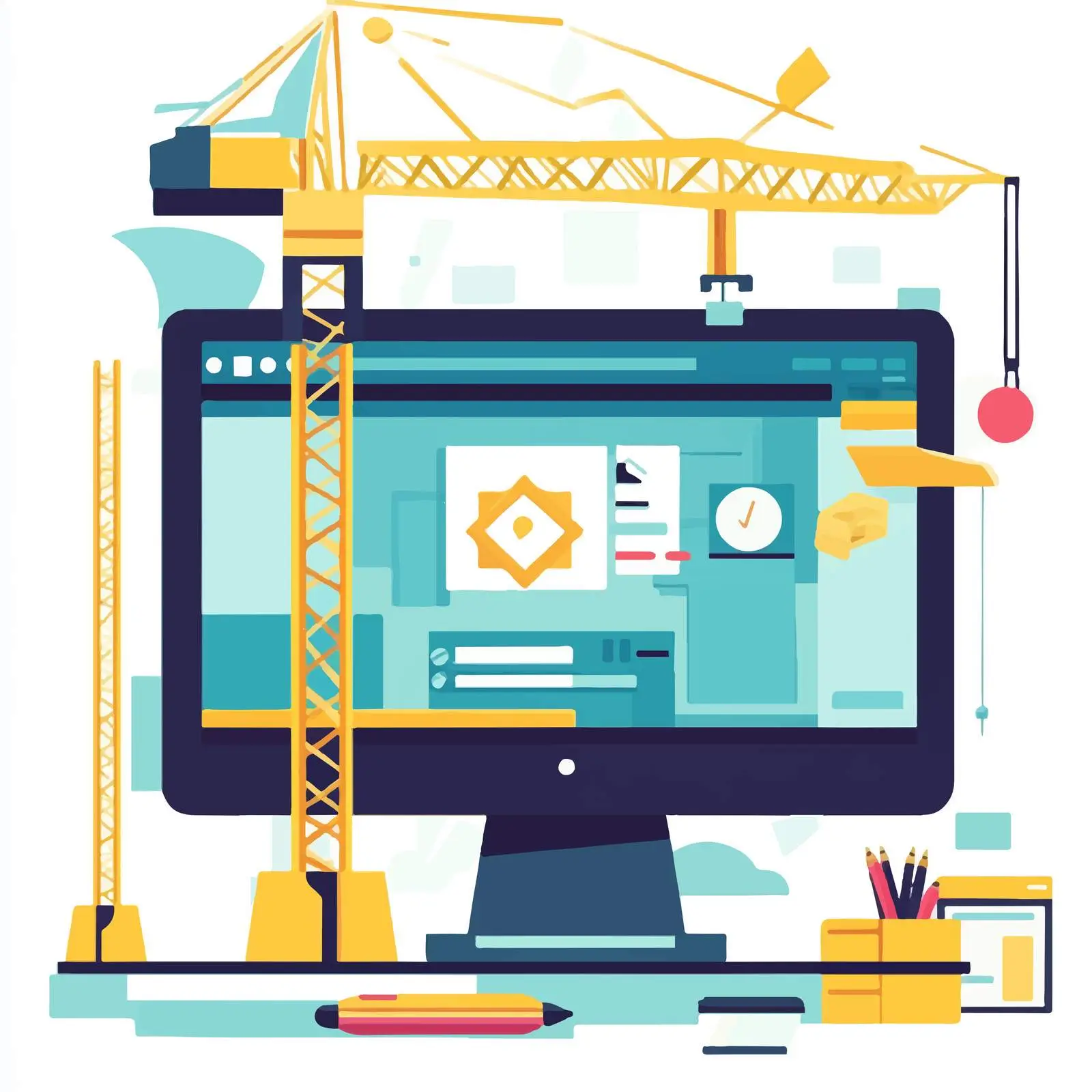 Website Under Construction with Desktop Computer — free download from Dotvec