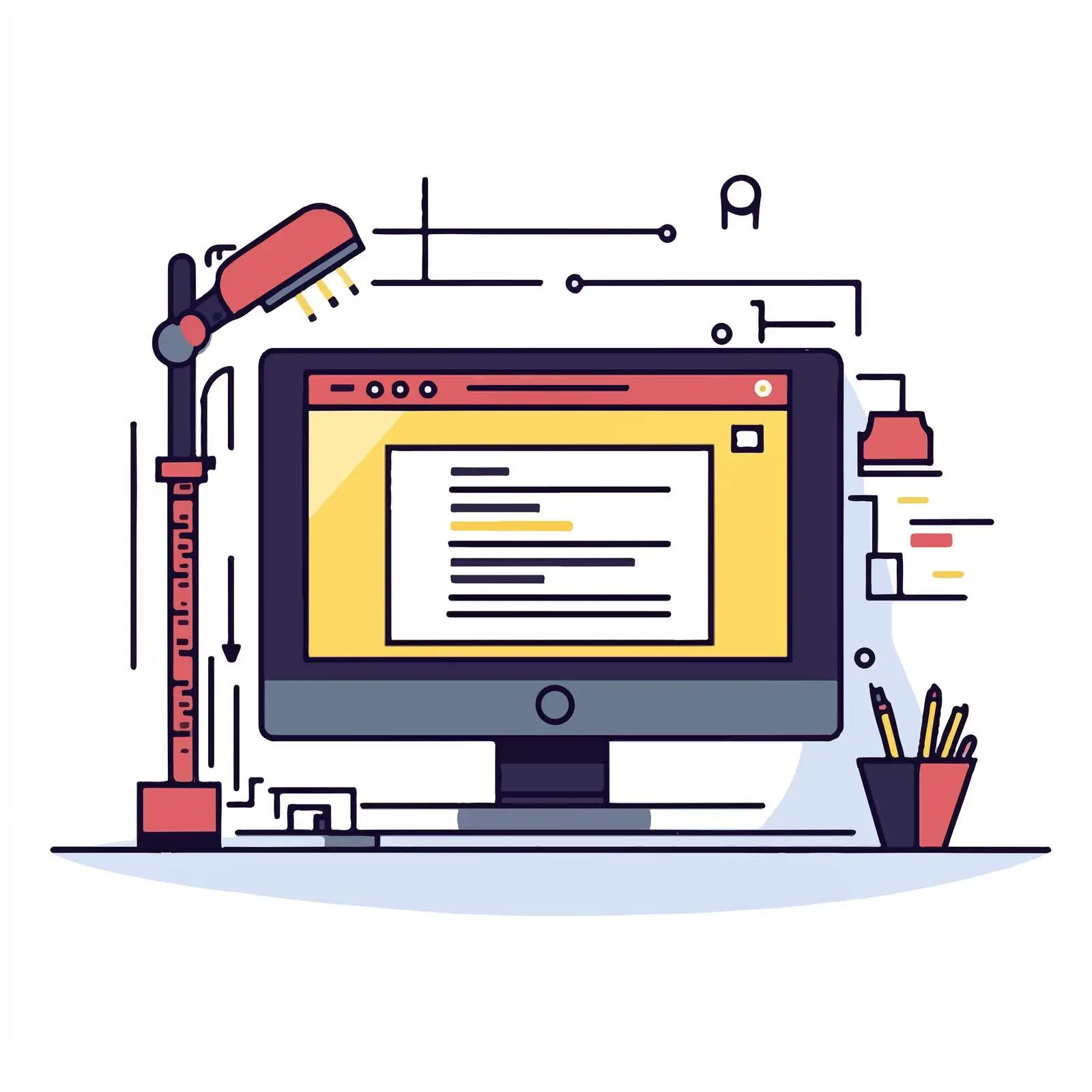 Website Under Construction with Desktop Computer Vector — free download from Dotvec