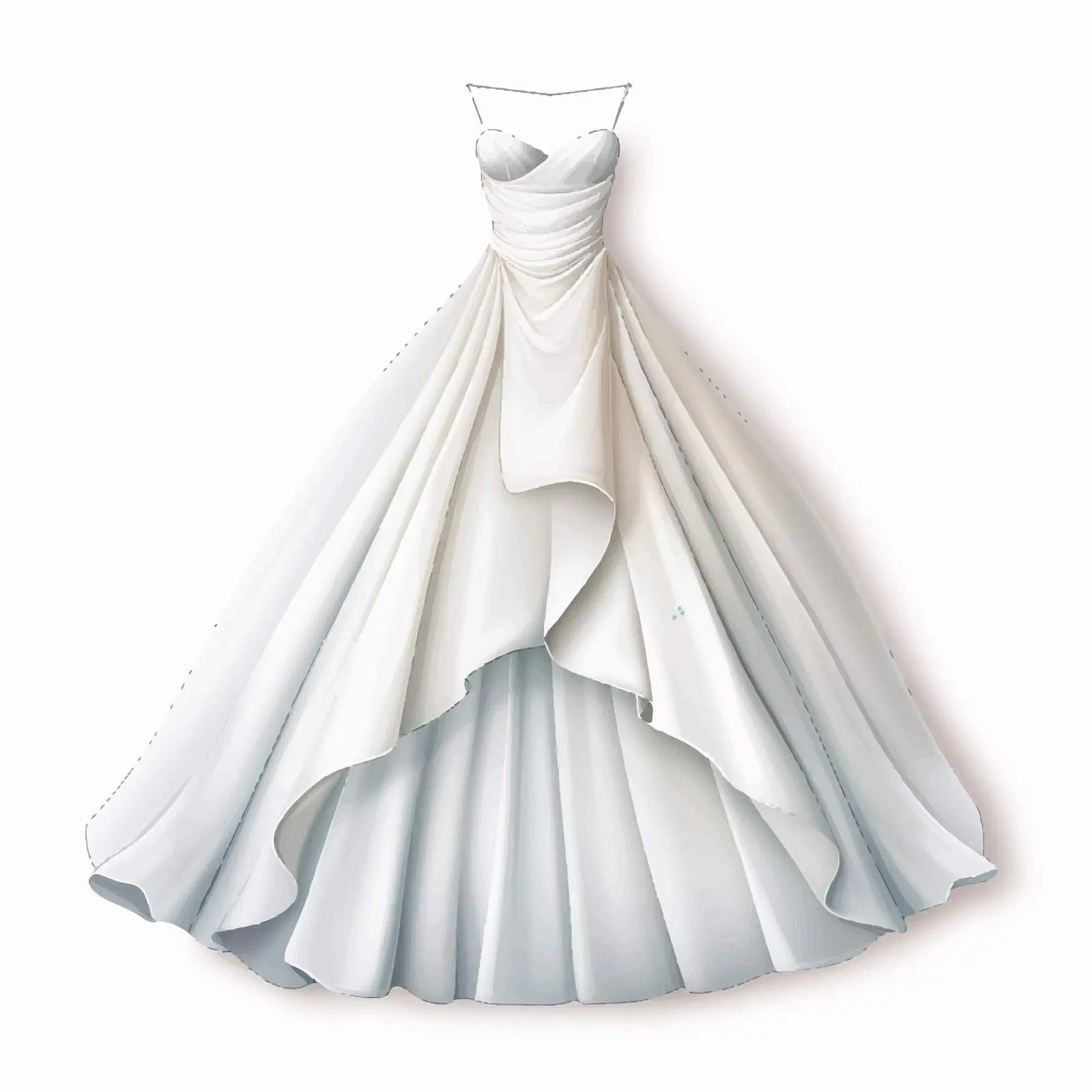 Elegant Wedding Gown Vector Illustration — free download from Dotvec