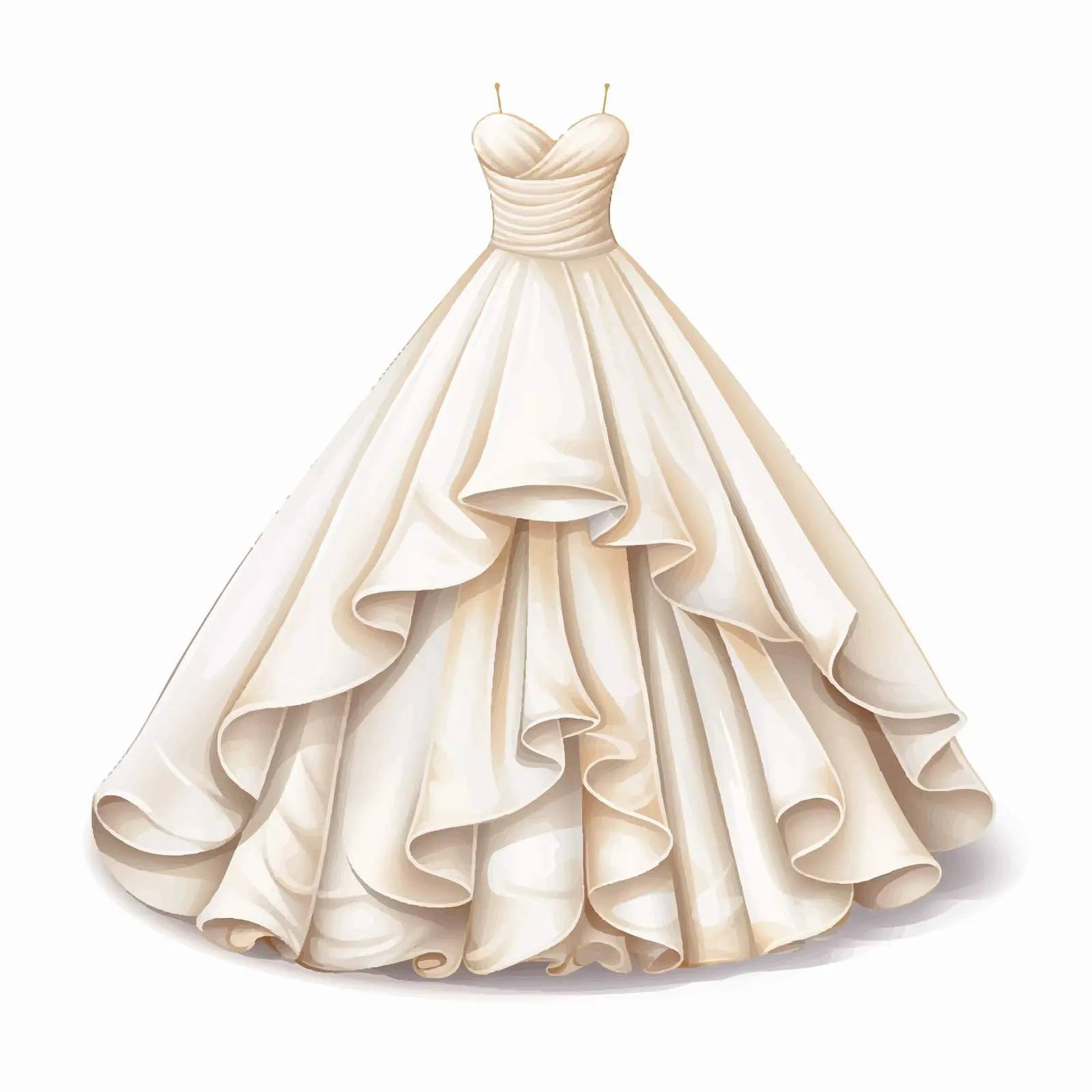 Elegant Wedding Gown Vector Illustration — free download from Dotvec