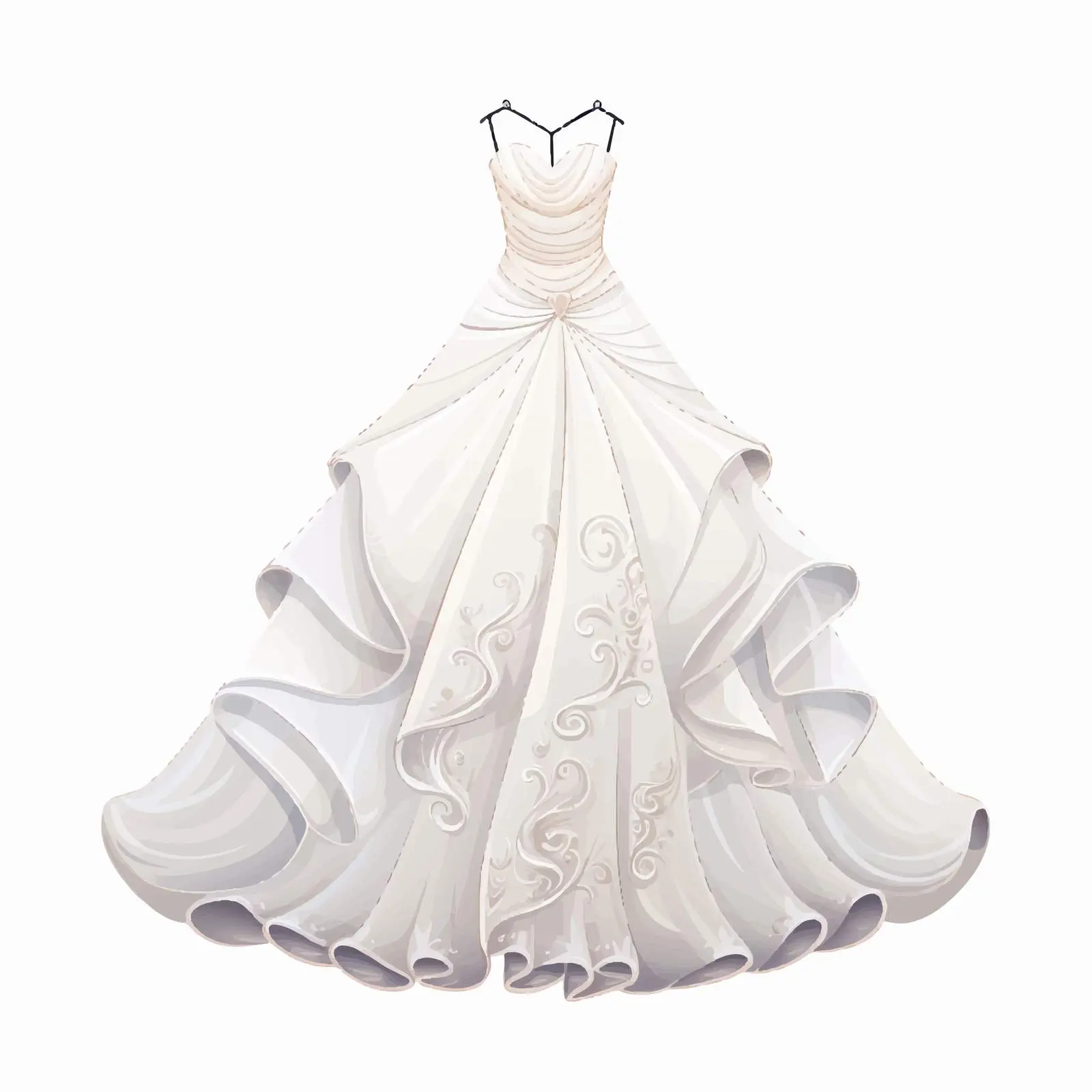 Elegant Wedding Gown Vector Illustration — free download from Dotvec