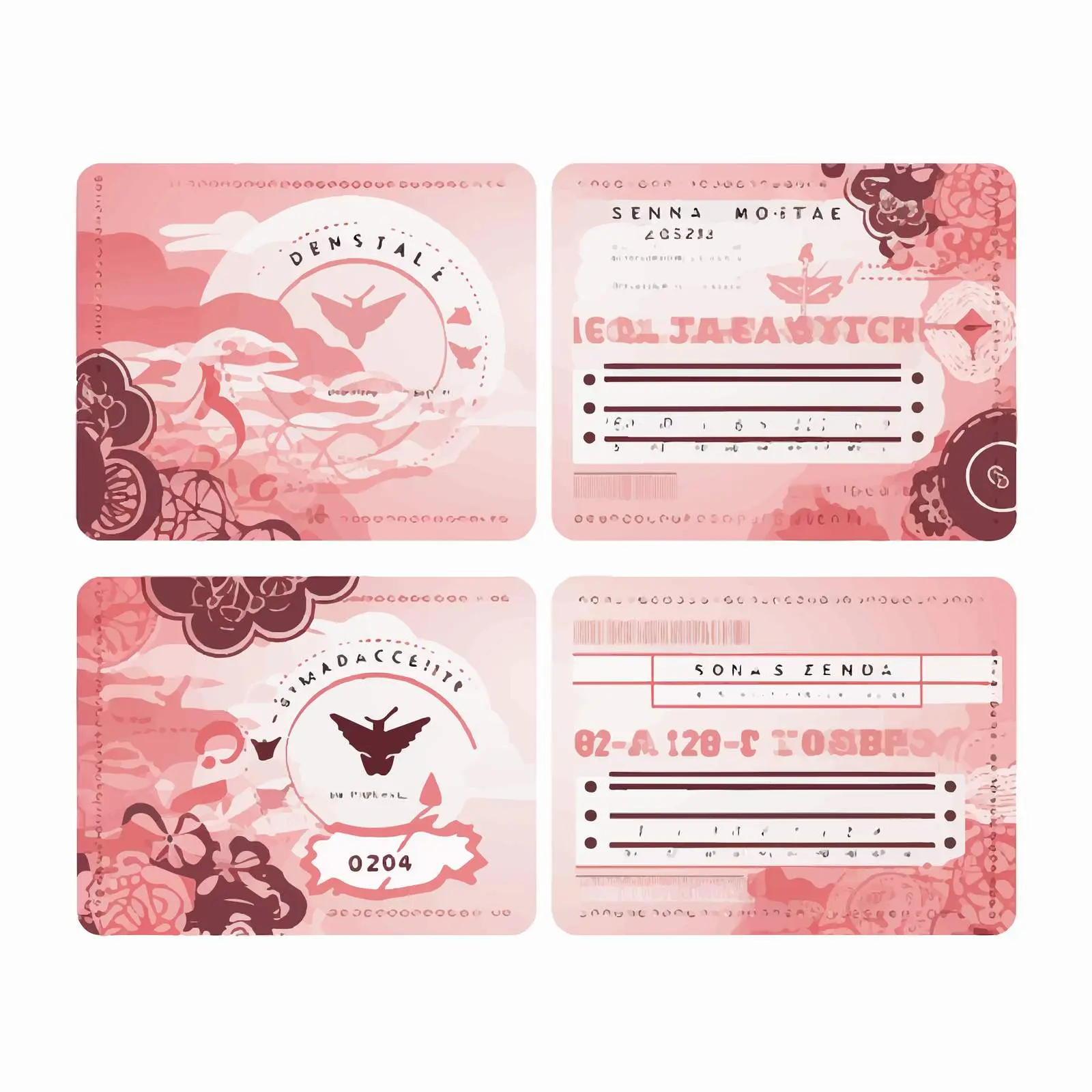 Pink Wedding Invitation Boarding Pass Set – free boarding image from Dotvec