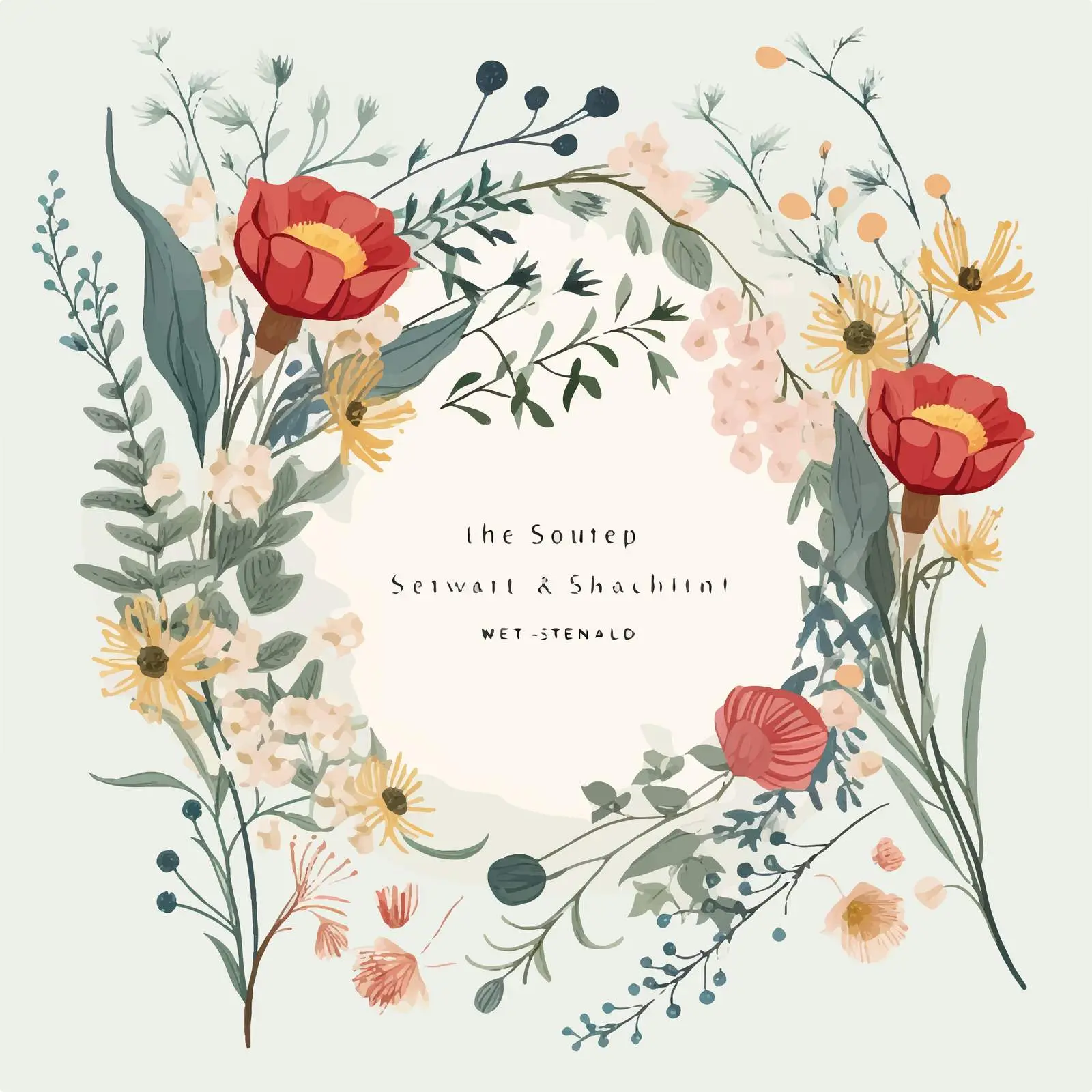 Floral Botanical Wedding Invitation Card Design — free download from Dotvec