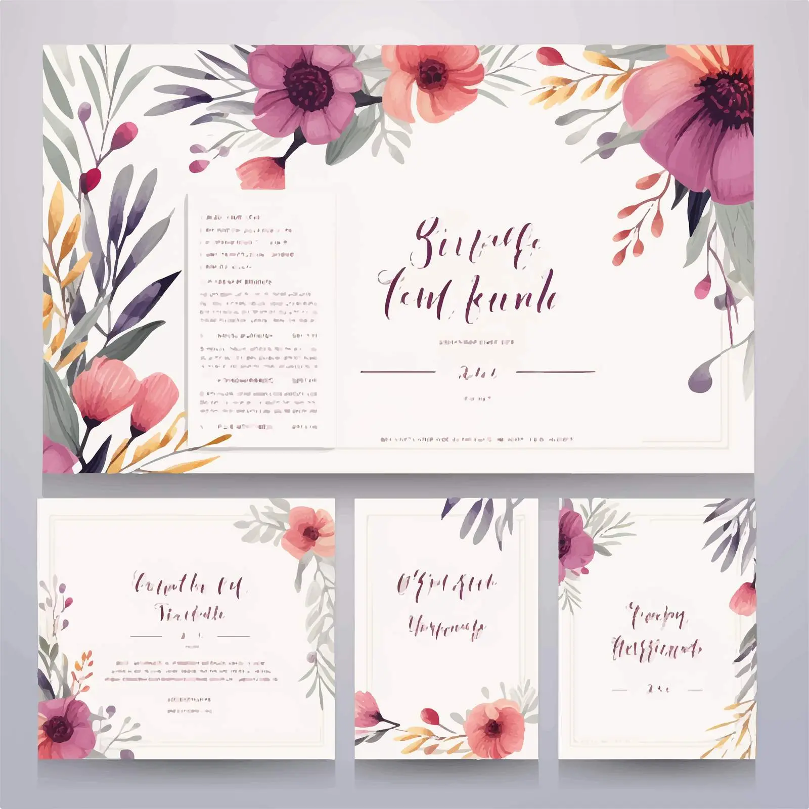 Floral Botanical Wedding Party Invitation Templates – free card designs image from Dotvec