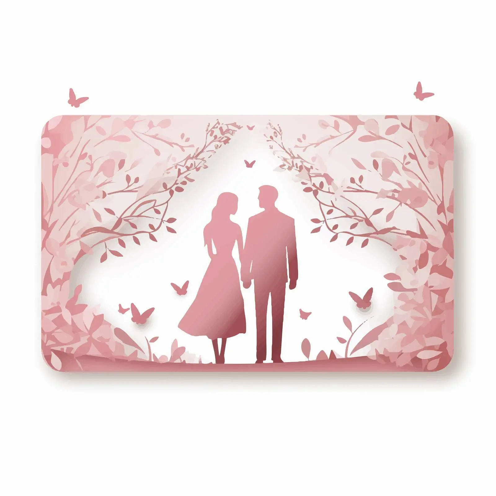 Romantic Paper Cut Envelope for Wedding Invitations — free download from Dotvec