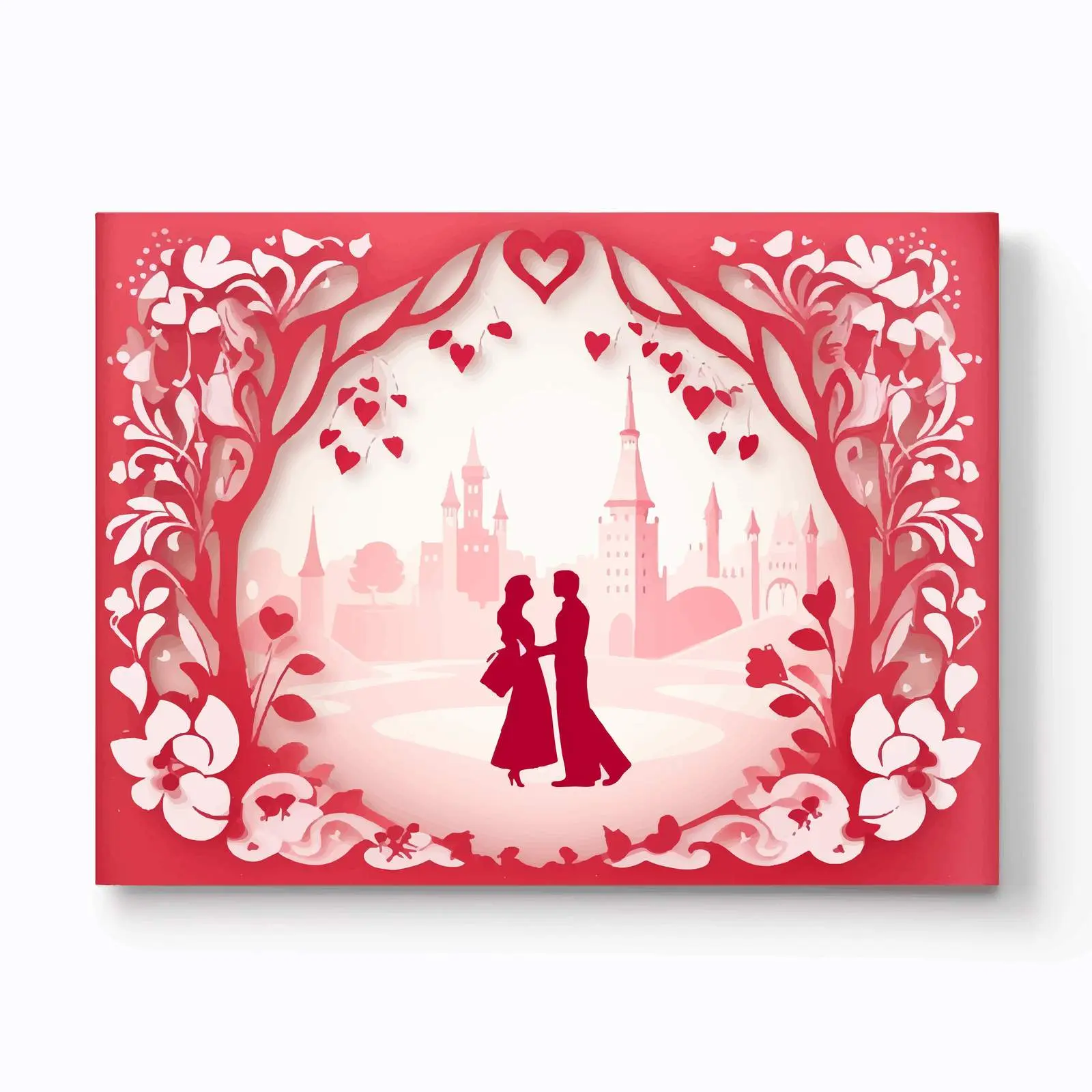 Romantic Paper Cut Wedding Invitation Envelope – free nuptial image from Dotvec