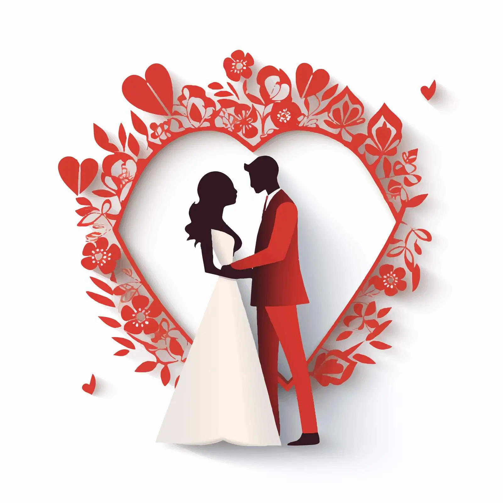 Romantic Paper Cut Wedding Invitation Envelope – free nuptial image from Dotvec