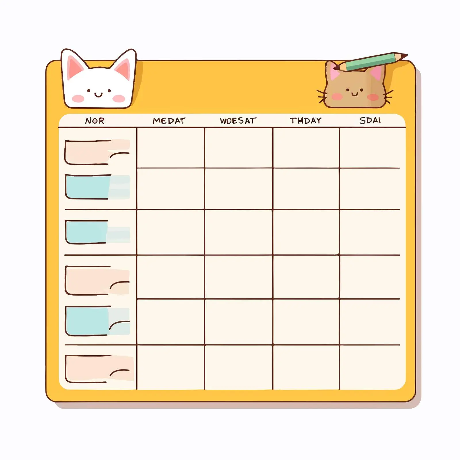 Weekly Empty Schedule Planner Template Vector Illustration — free download from Dotvec