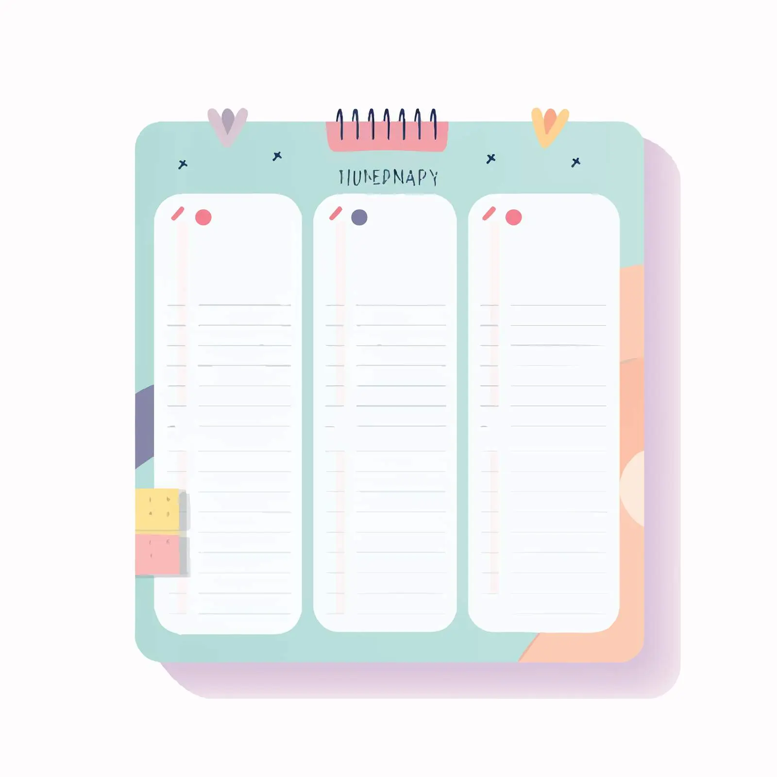 Cartoon Vector Weekly Schedule Planner Template — free download from Dotvec