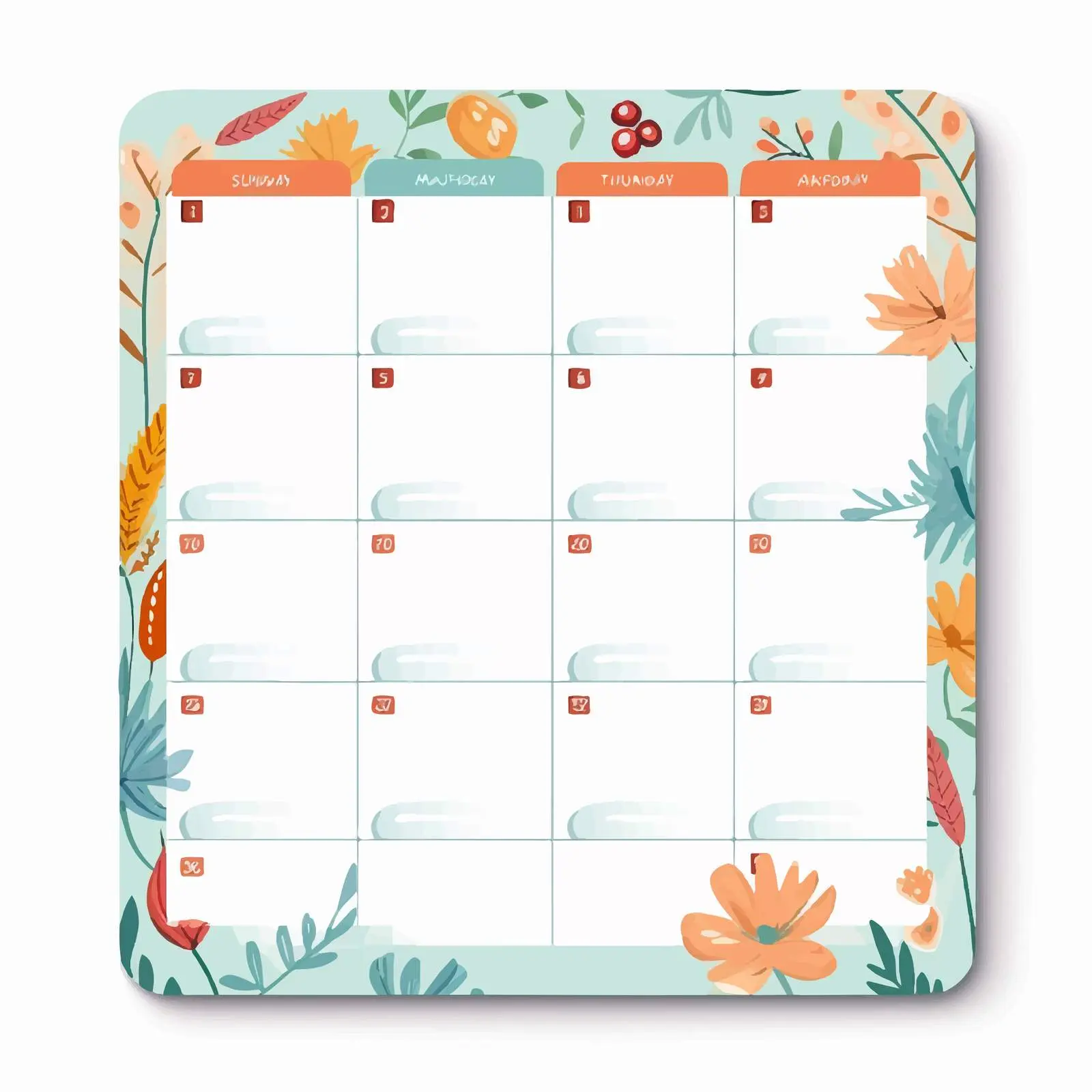 Weekly Empty Schedule Planner Template Vector – free artistic planner image from Dotvec