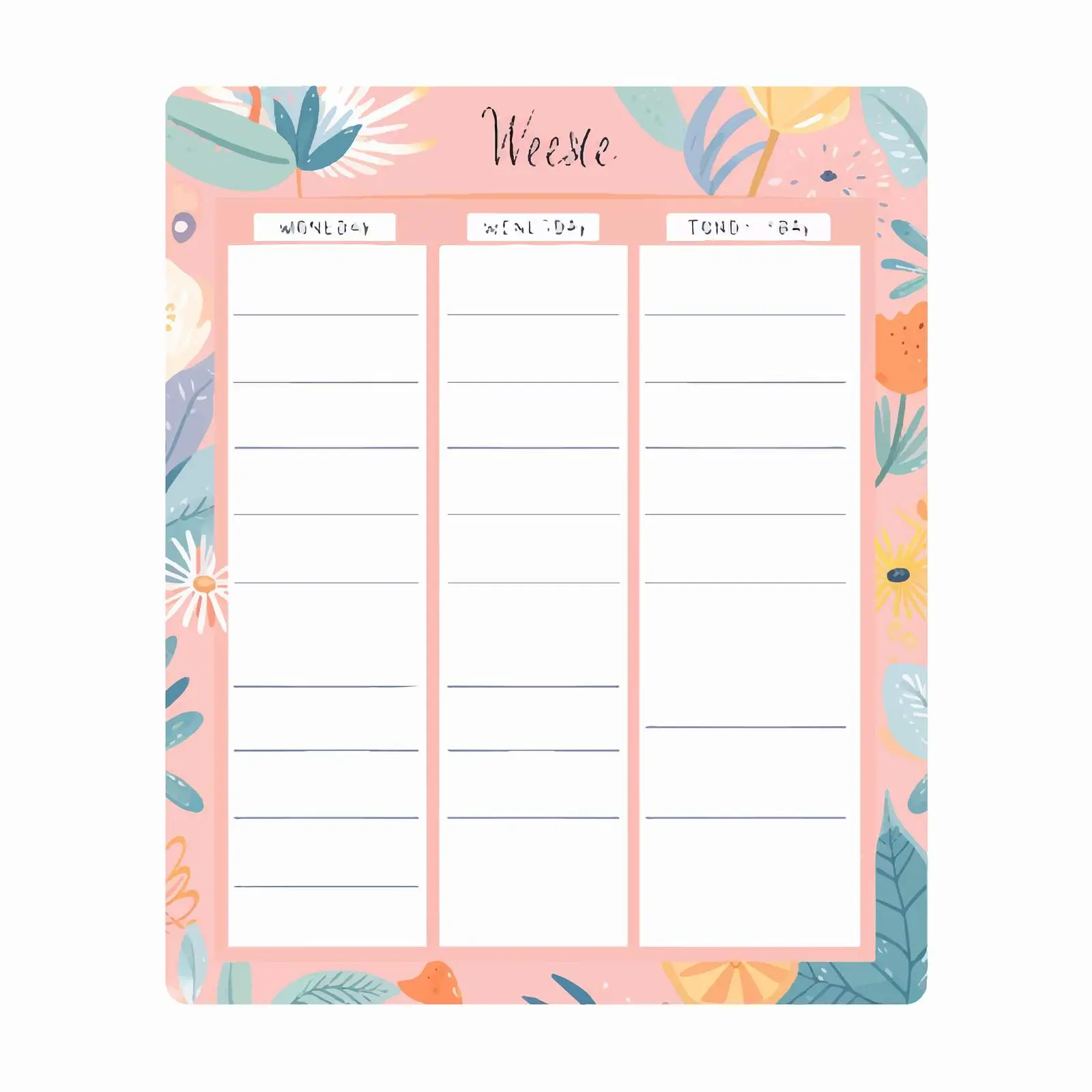 Universal Classic Weekly Schedule Planner Template — free download from Dotvec