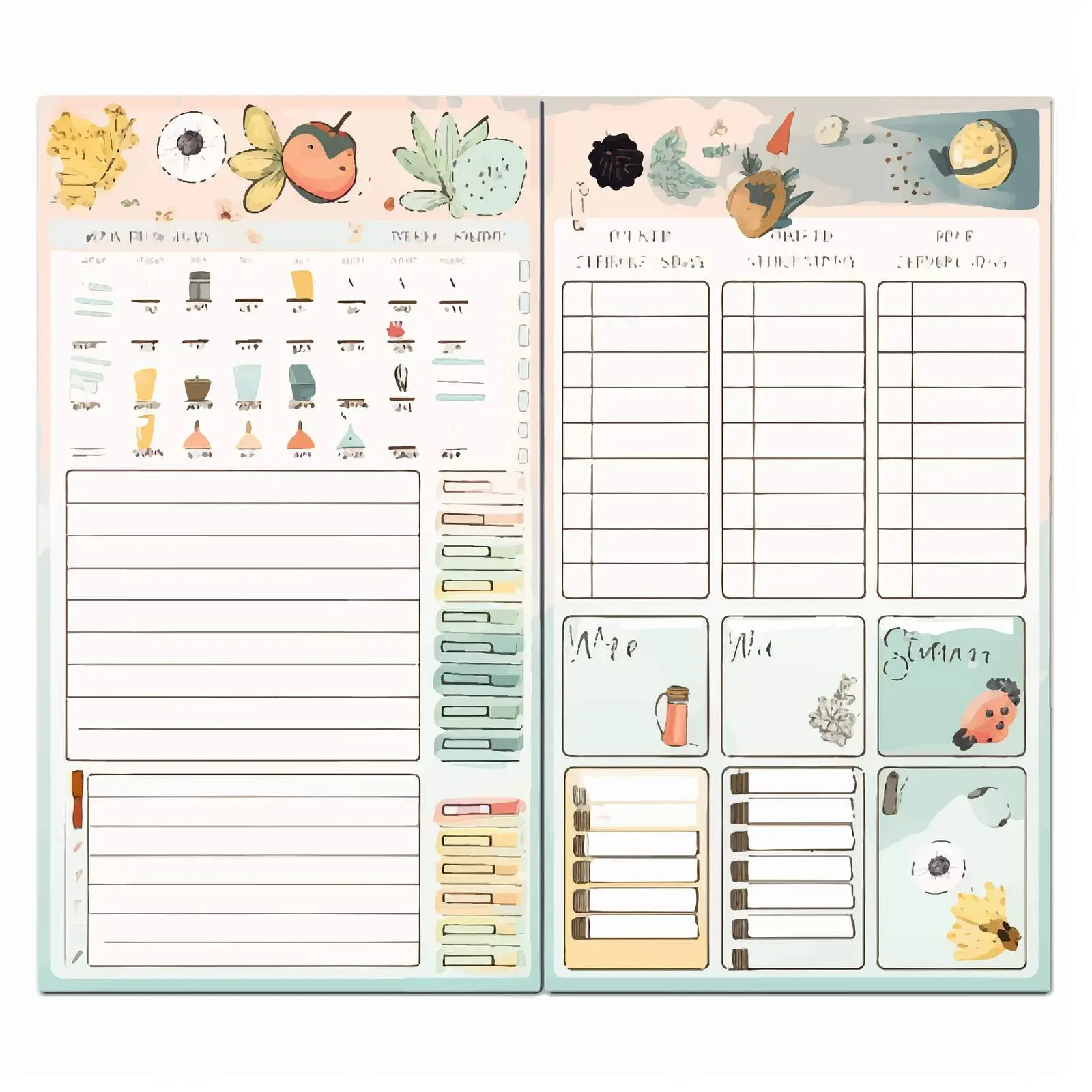 Weekly Grunge Organizer Schedule Planner Template — free download from Dotvec