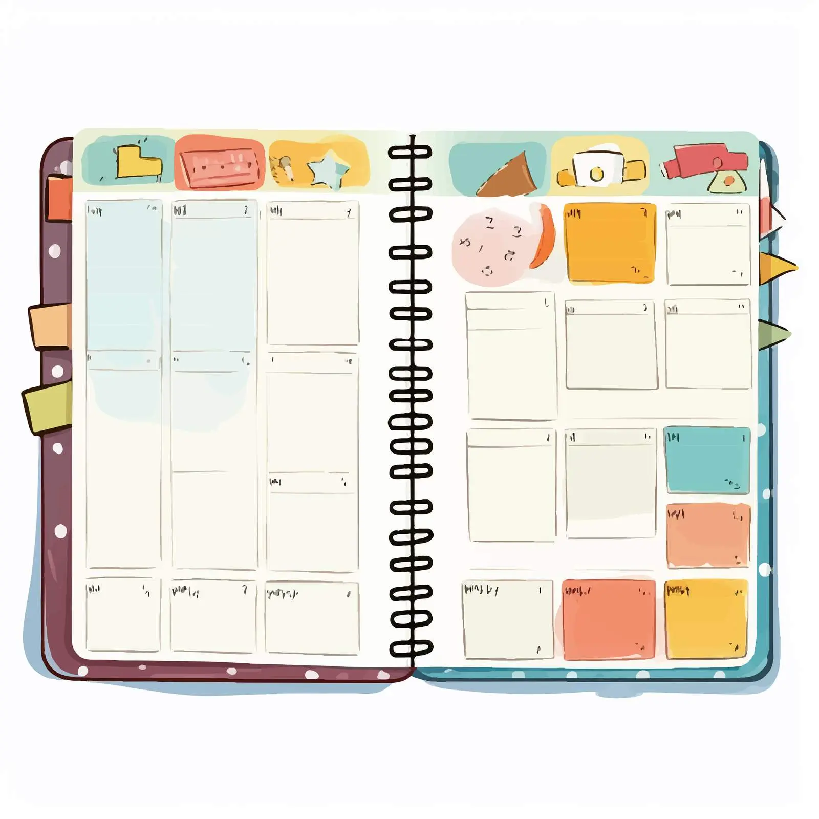 Weekly Grunge Organizer Schedule Planner Template — free download from Dotvec
