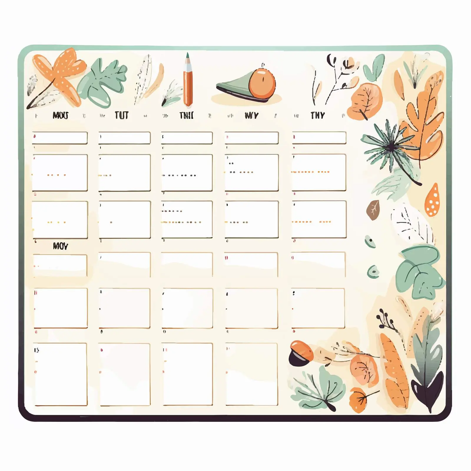 Weekly Grunge Organizer Planner Template – free university image from Dotvec