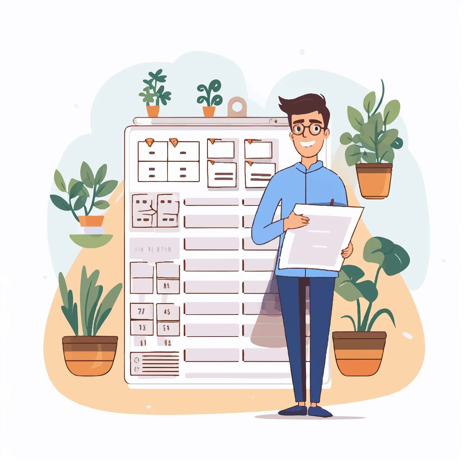 Weekly Planner Cartoon for Students and Professionals — free download from Dotvec