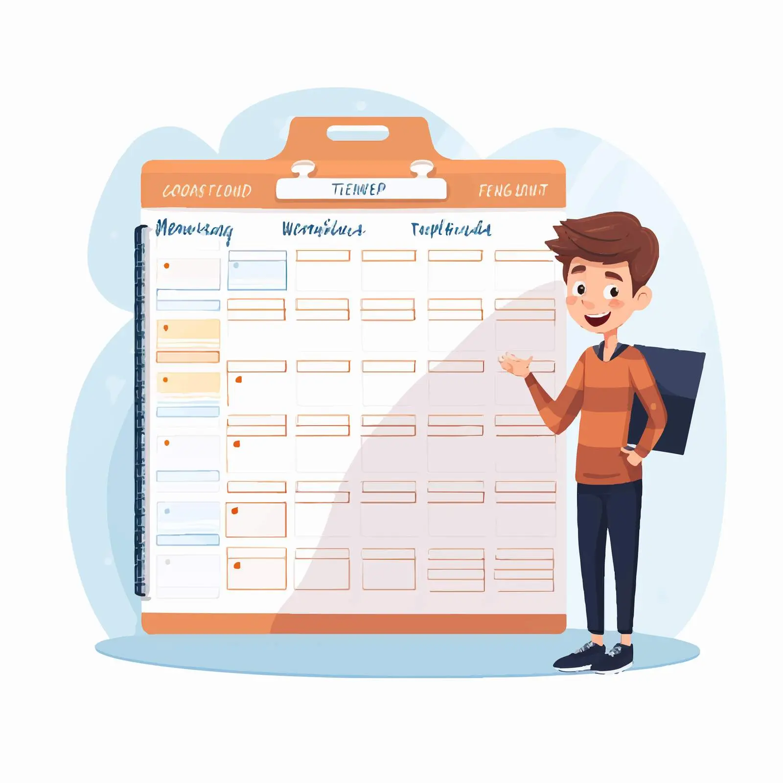 Weekly Organizer Schedule for Students and Professionals – free students image from Dotvec