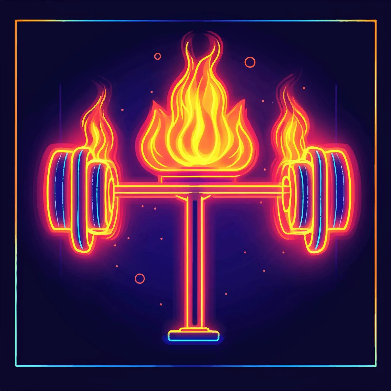 Neon Style Weight Lifting Vector Illustration — free download from Dotvec