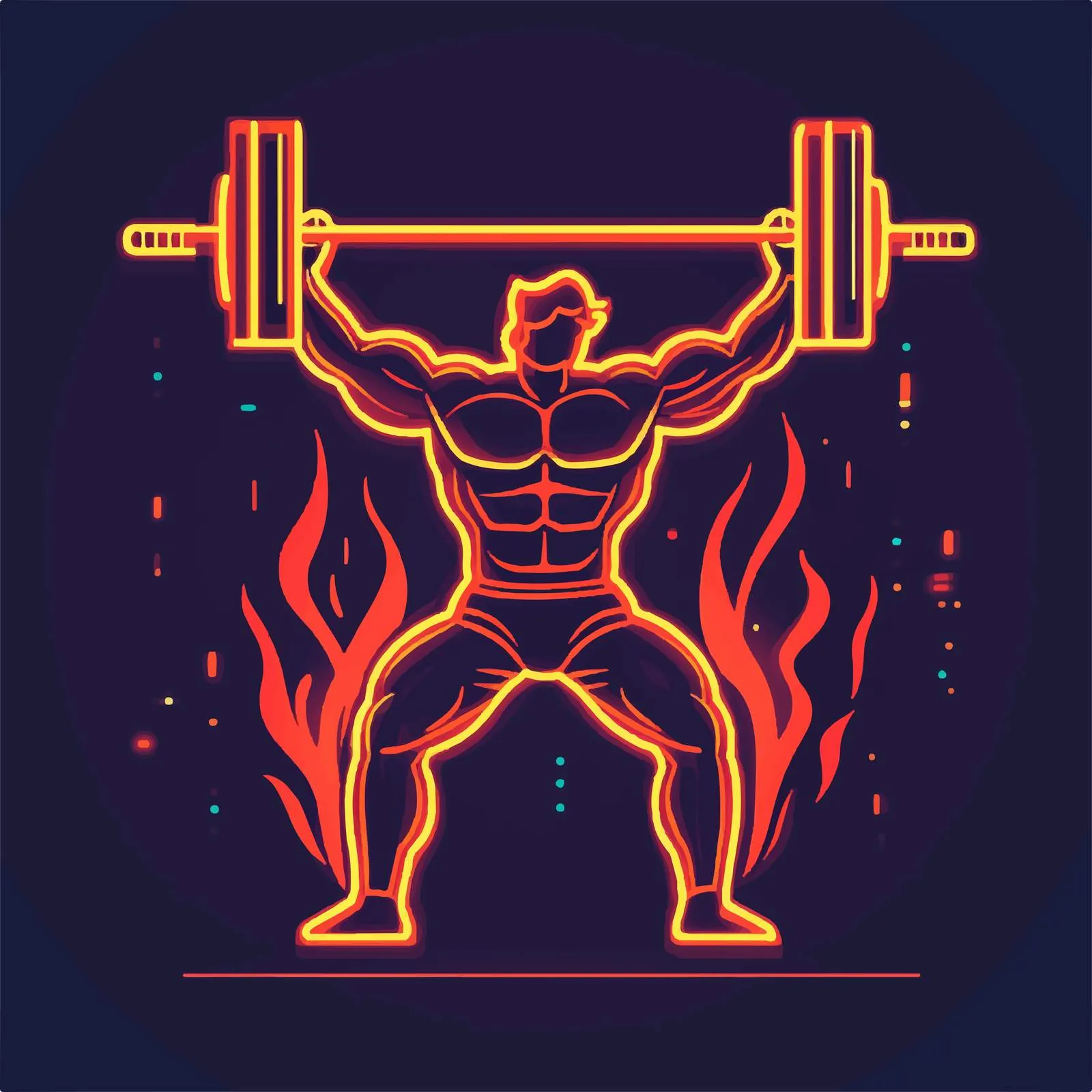 Neon Weight Lifting Vector Illustration — free download from Dotvec