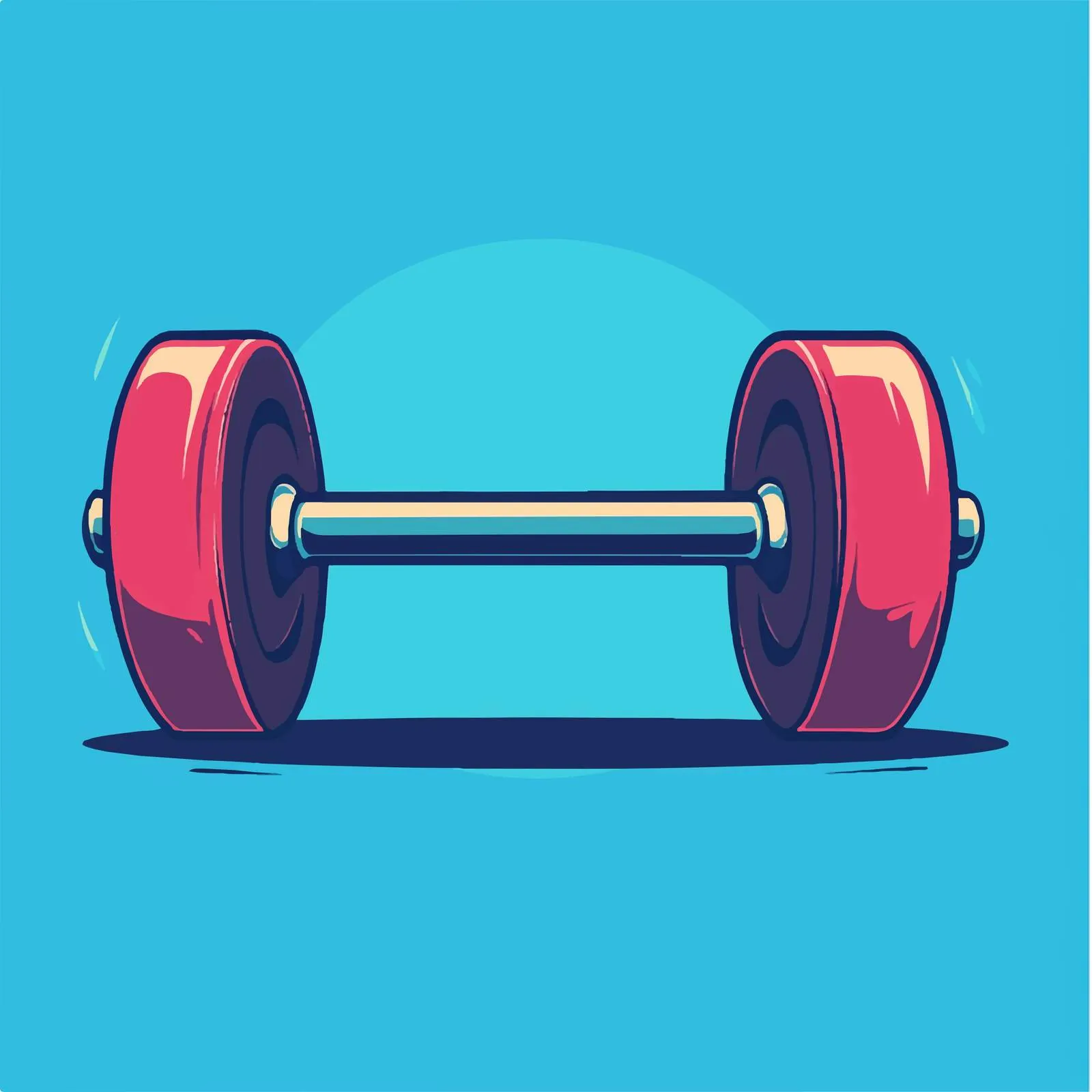 Flat Vector Illustration of Weight Training Dumbbells – free exercise illustration image from Dotvec