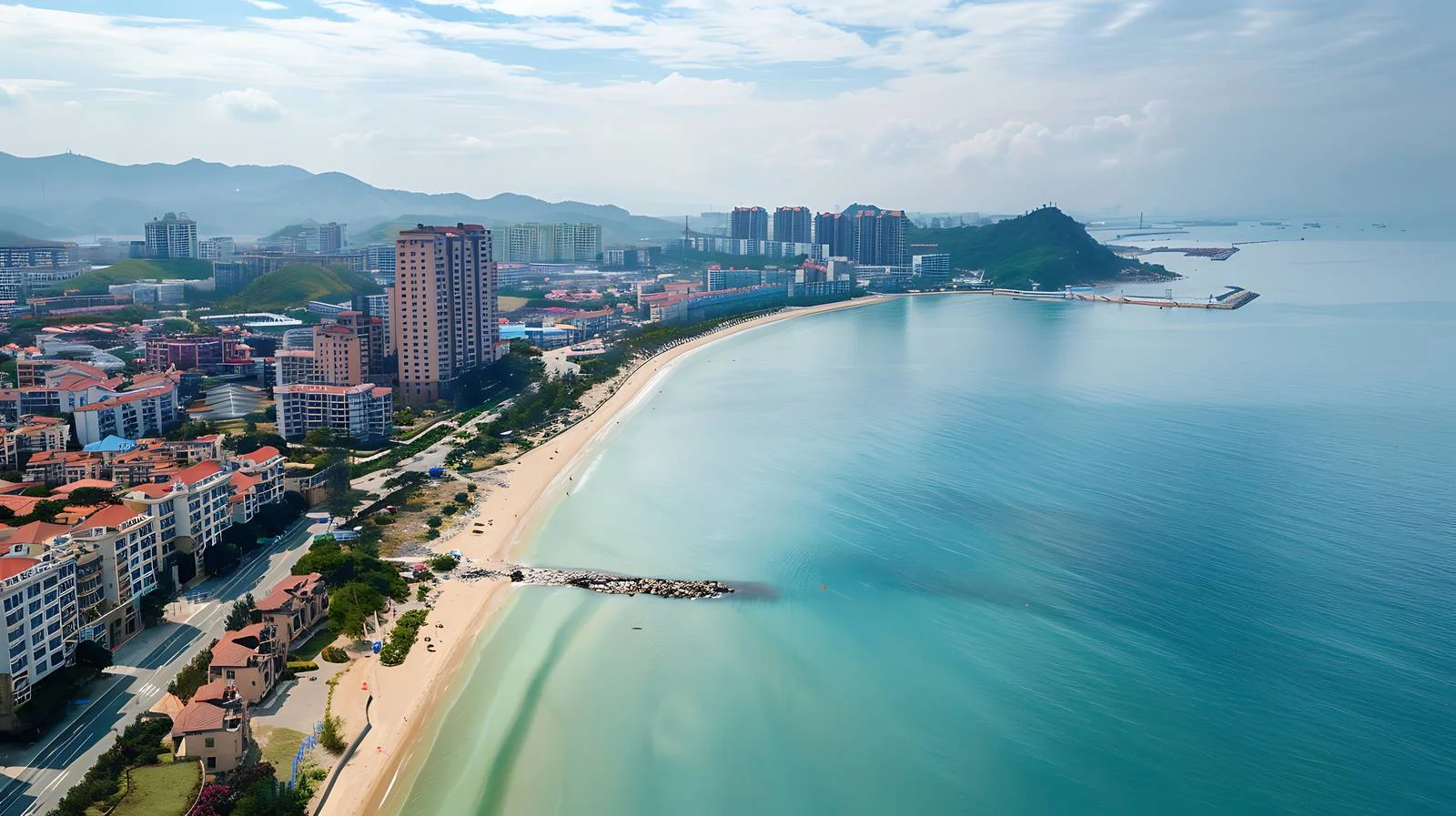 Elegant Weihai Cityscape White Background — free download from Dotvec