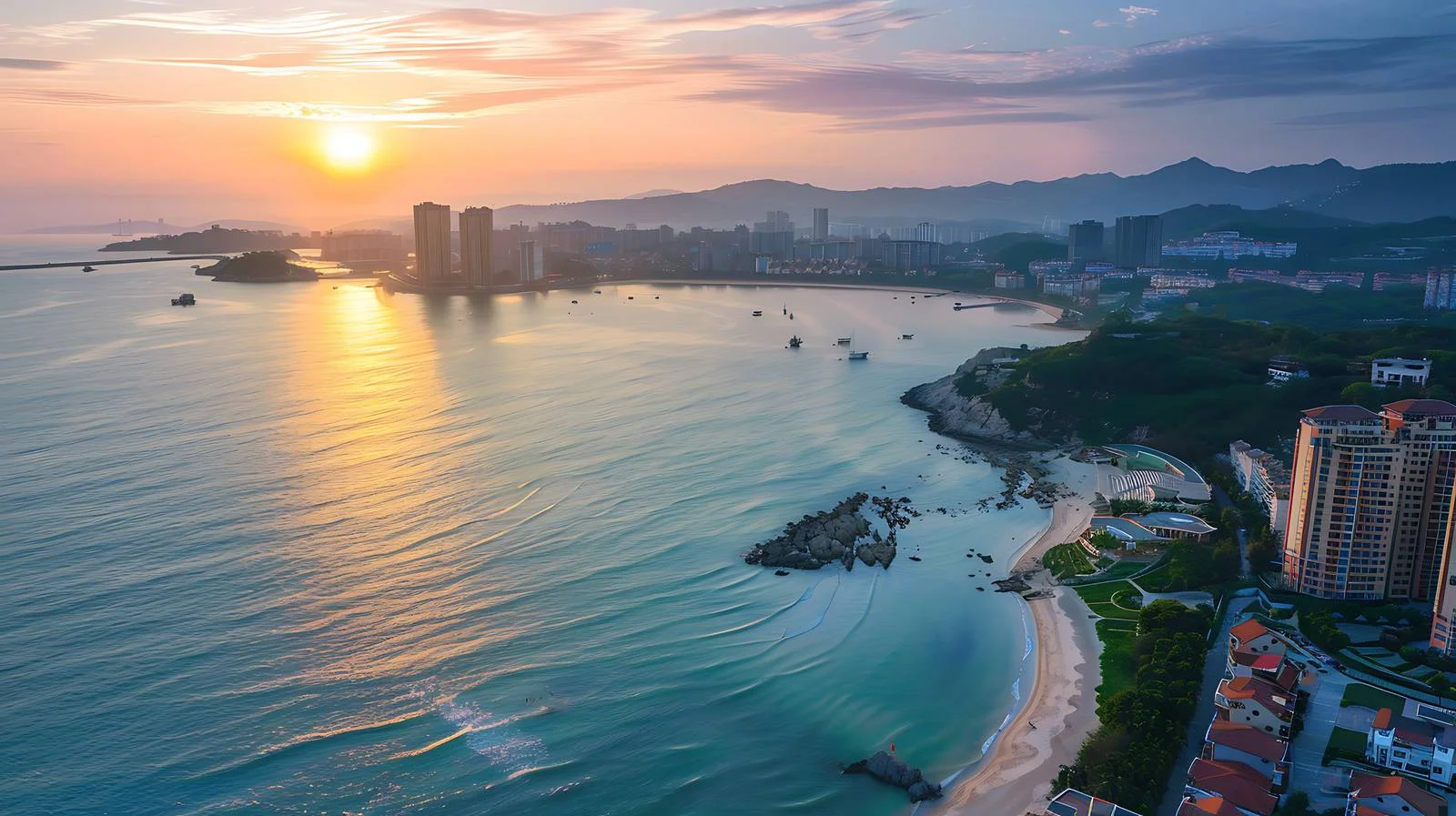 Weihai Cityscape White Background Modern Concept — free download from Dotvec