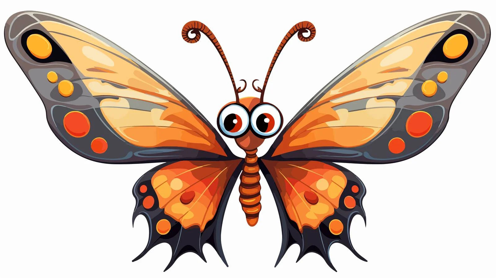 Whimsical Butterfly Cartoon Illustration — free download from Dotvec