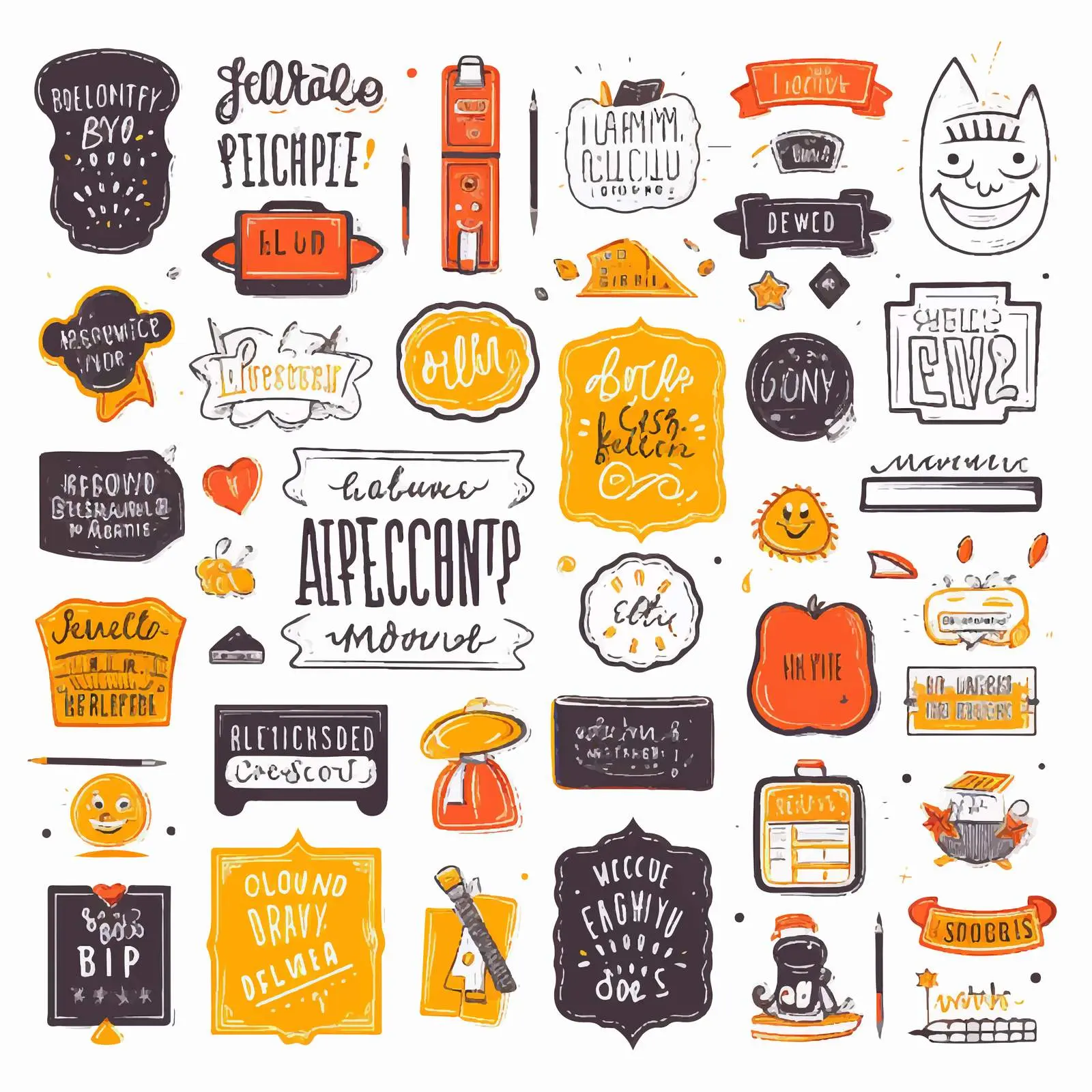 Back to School Chalk Doodle Card Templates — free download from Dotvec