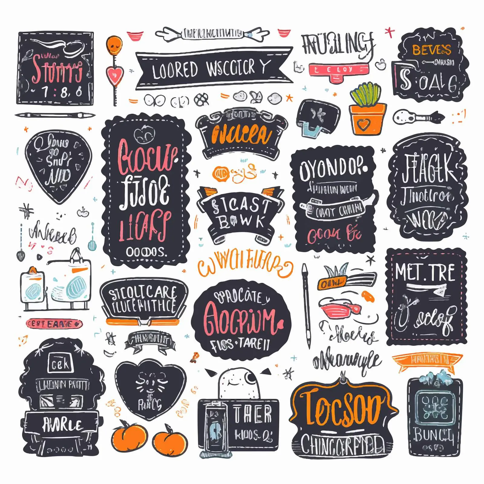 Welcome Back to School Chalk Doodle Cards – free creative education image from Dotvec