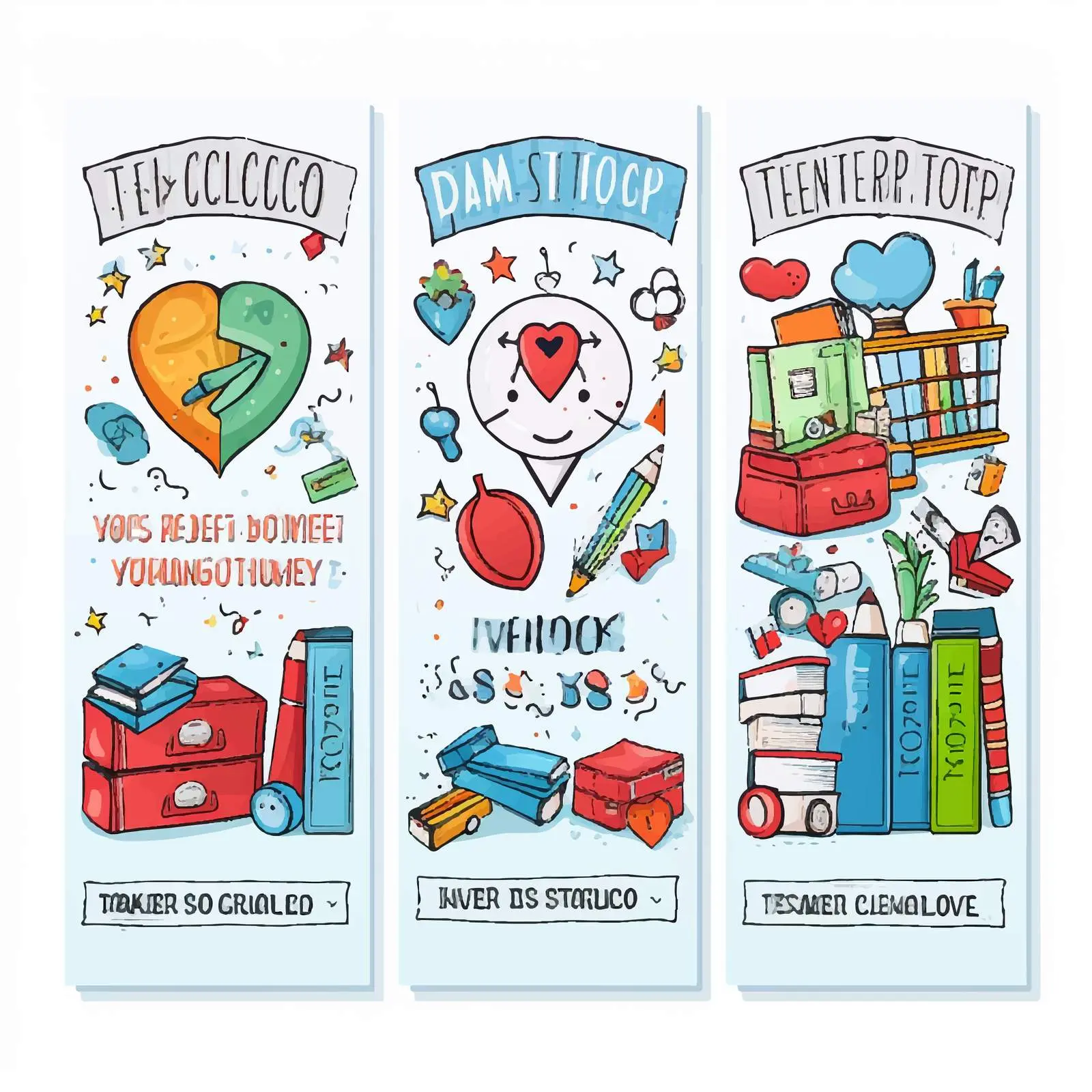 Back to School Doodle Cards and Flyers Kit – free creative education image from Dotvec