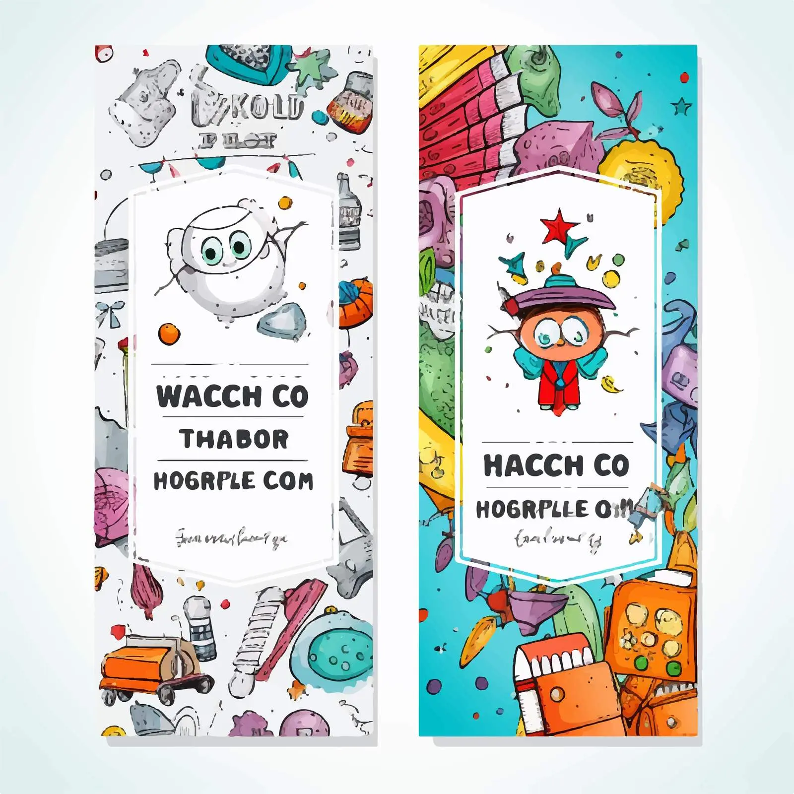 Back to School Doodle Cards and Flyers Set — free download from Dotvec
