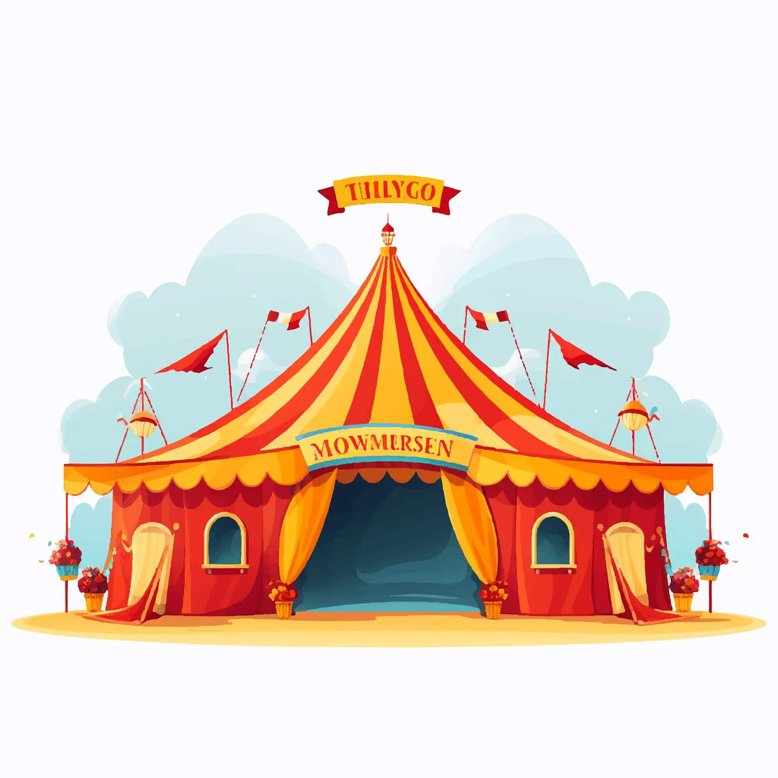 Circus Tent Cartoon Vector Illustration — free download from Dotvec