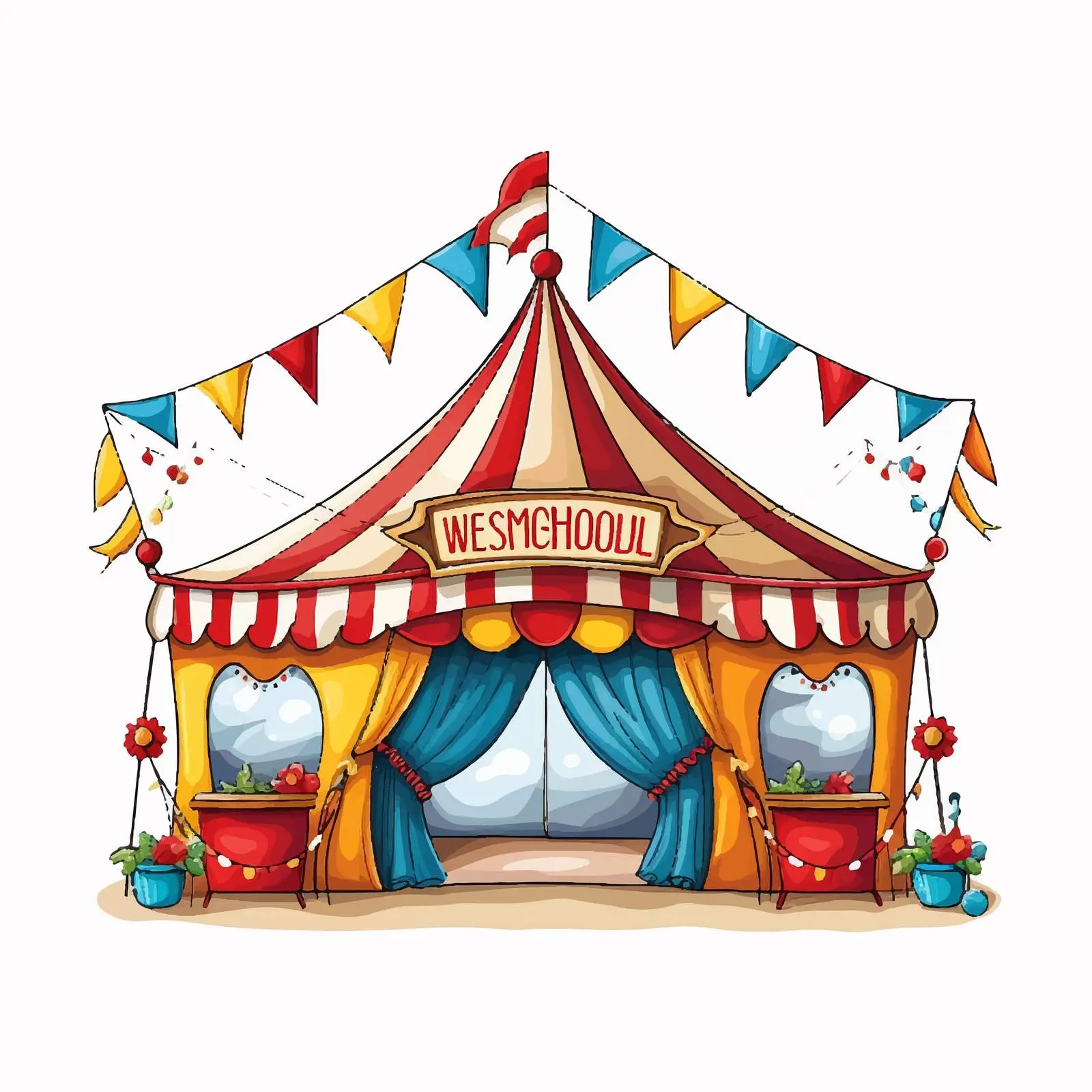 Circus Tent Welcome Host Cartoon Vector Design — free download from Dotvec