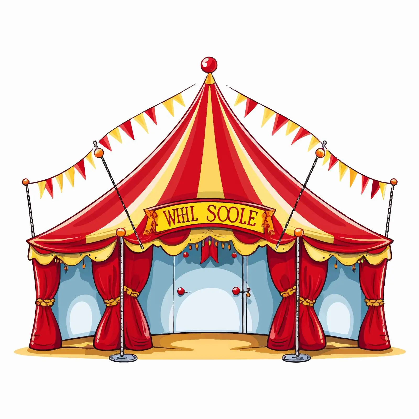 Colorful Circus Tent Cartoon Vector Illustration — free download from Dotvec