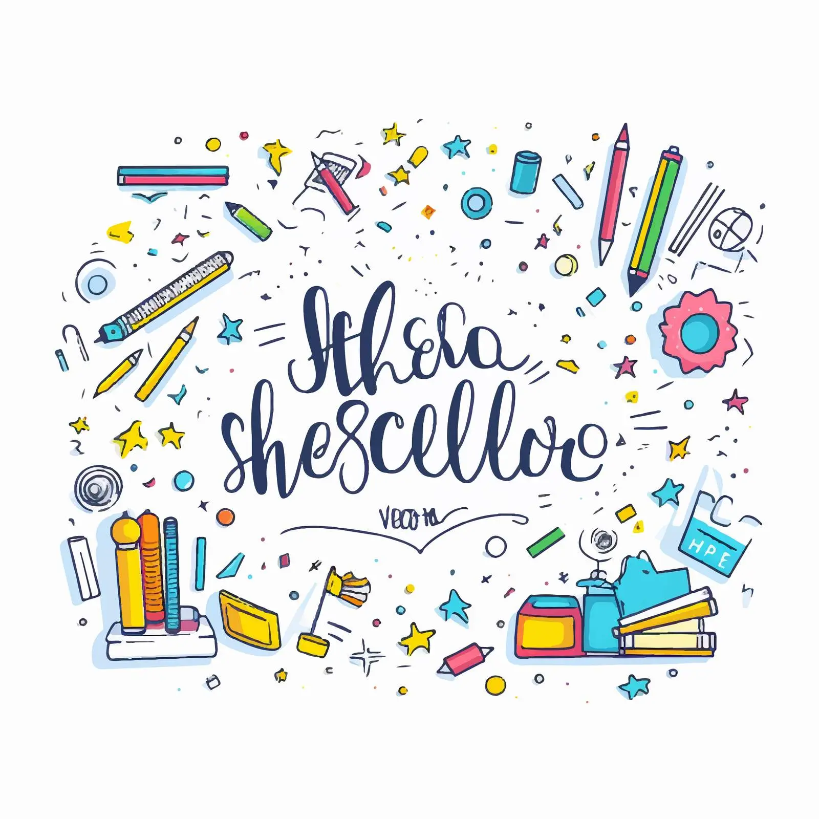 Elegant Handwritten School Inscription Vector — free download from Dotvec