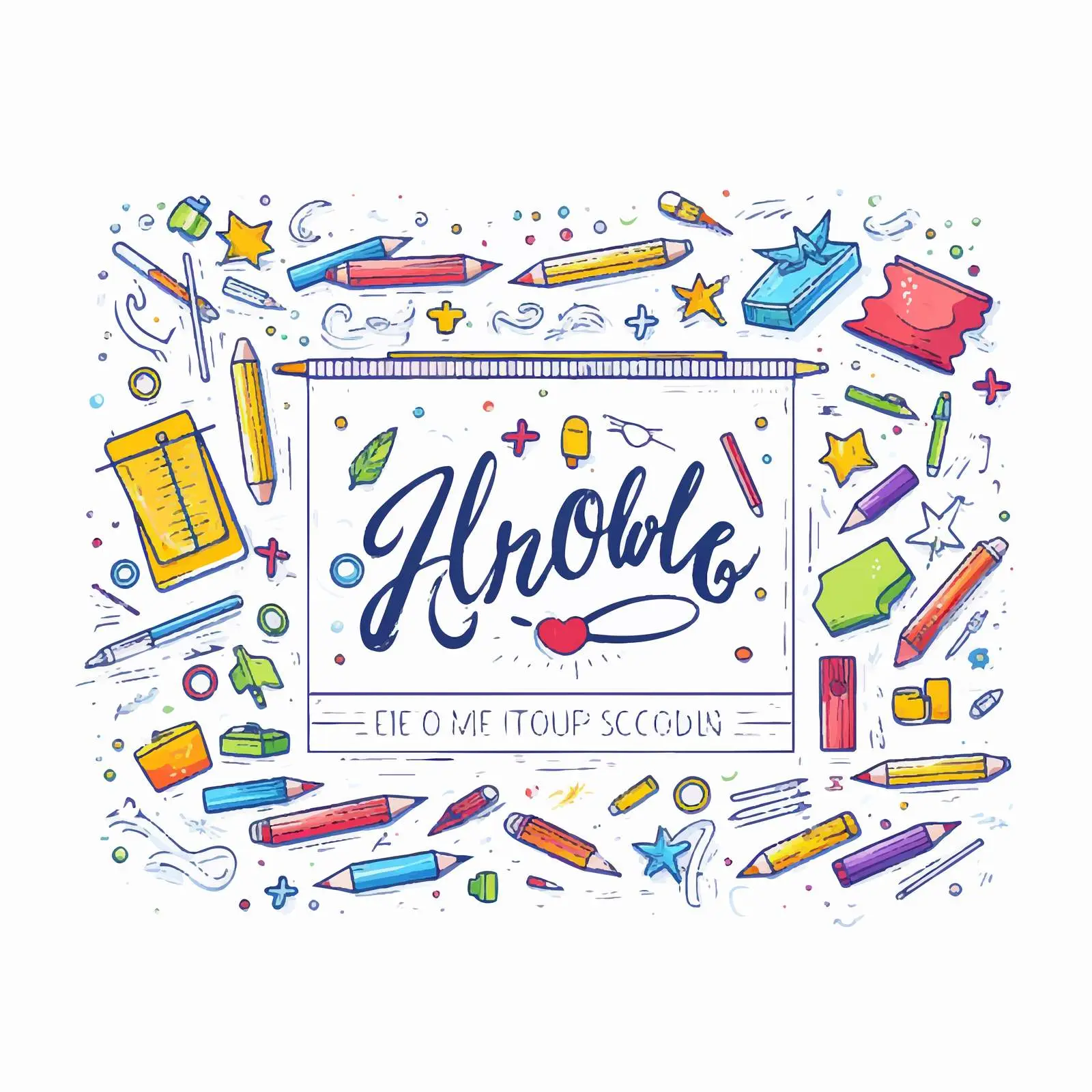 Elegant Handwritten School Inscription Vector Art — free download from Dotvec