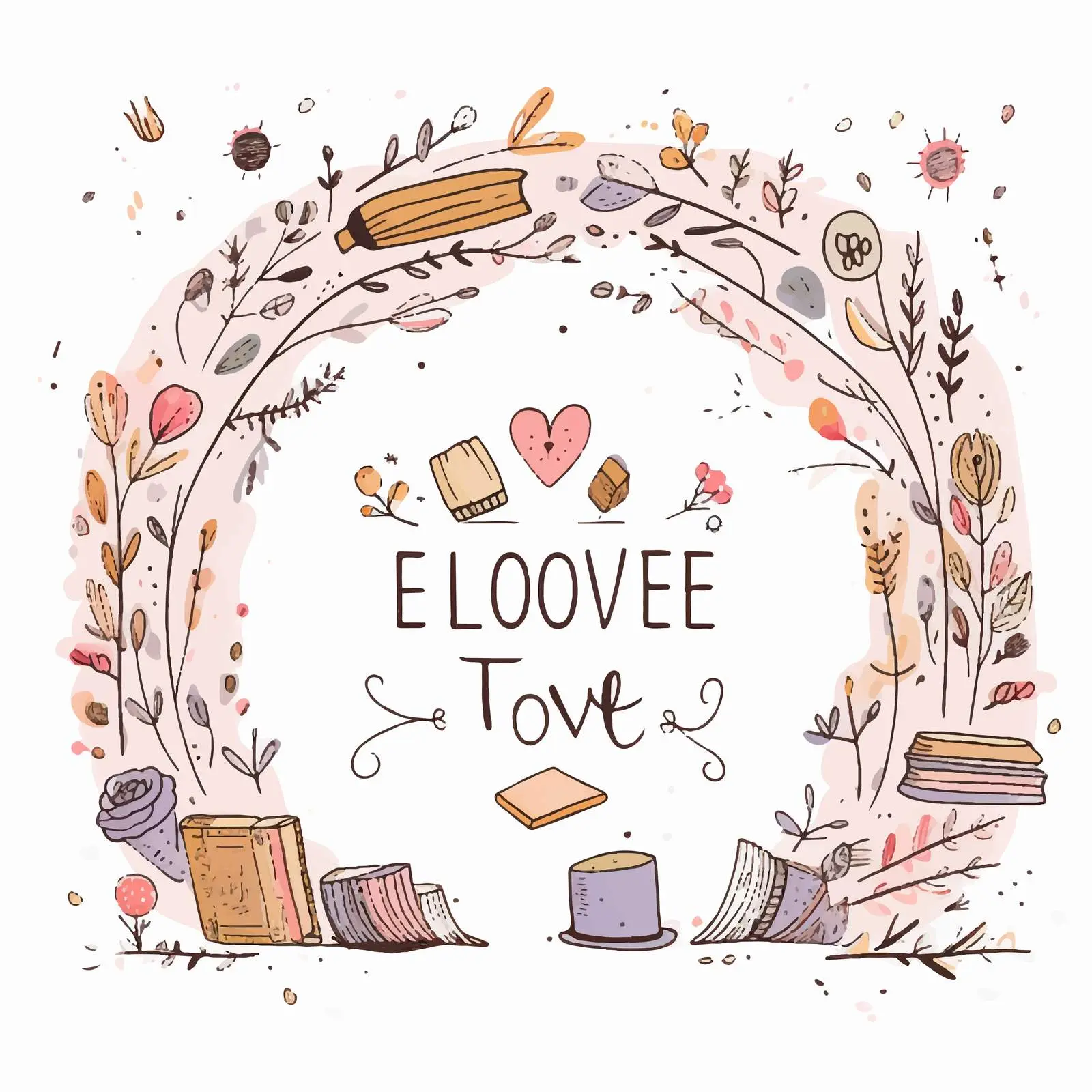 Cute Doodle Style Love Story Illustration – free couple graphic image from Dotvec