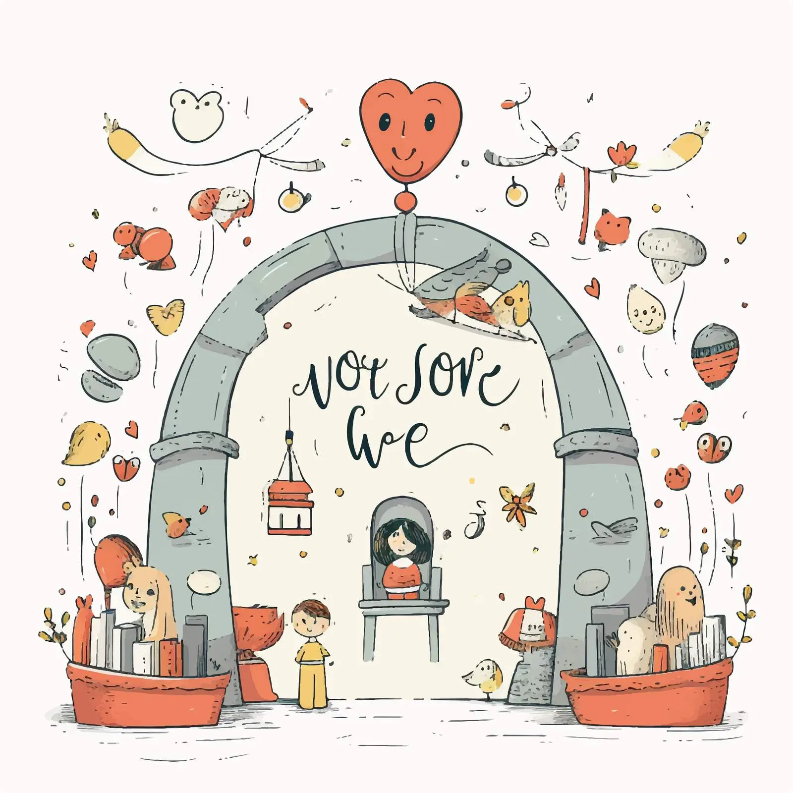 Our Online Love Story Vector Illustration – free couples illustration image from Dotvec