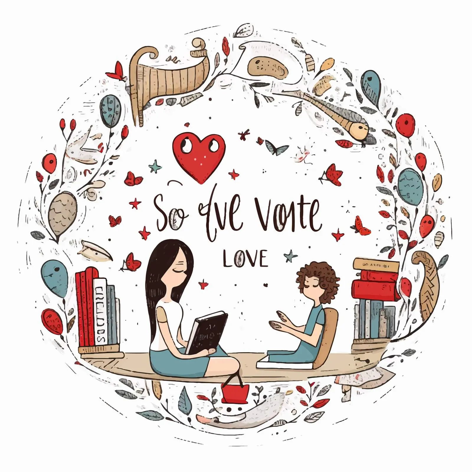 Online Relationship Love Story Vector – free couples illustration image from Dotvec