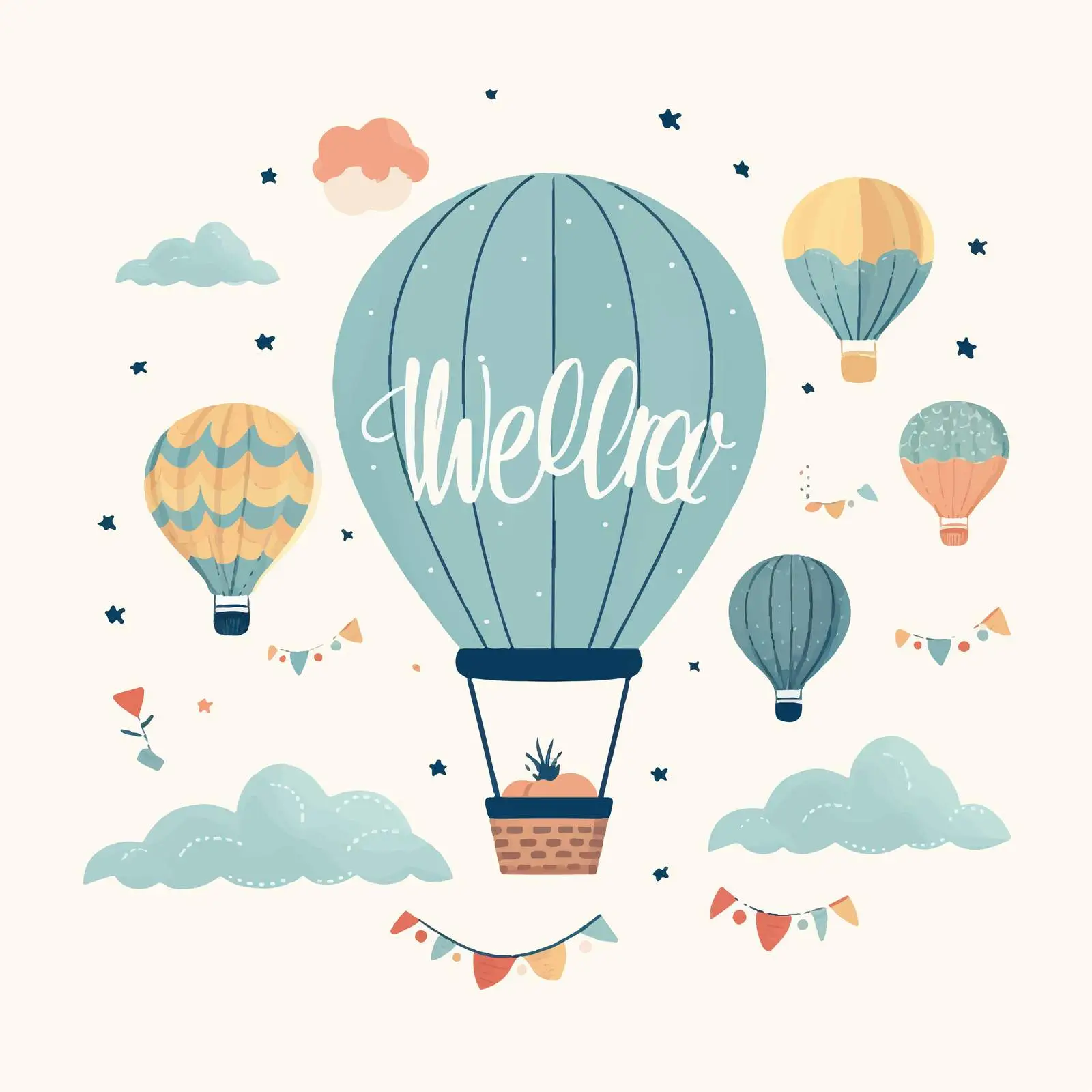 Welcome to the World Birthday Greeting Card — free download from Dotvec